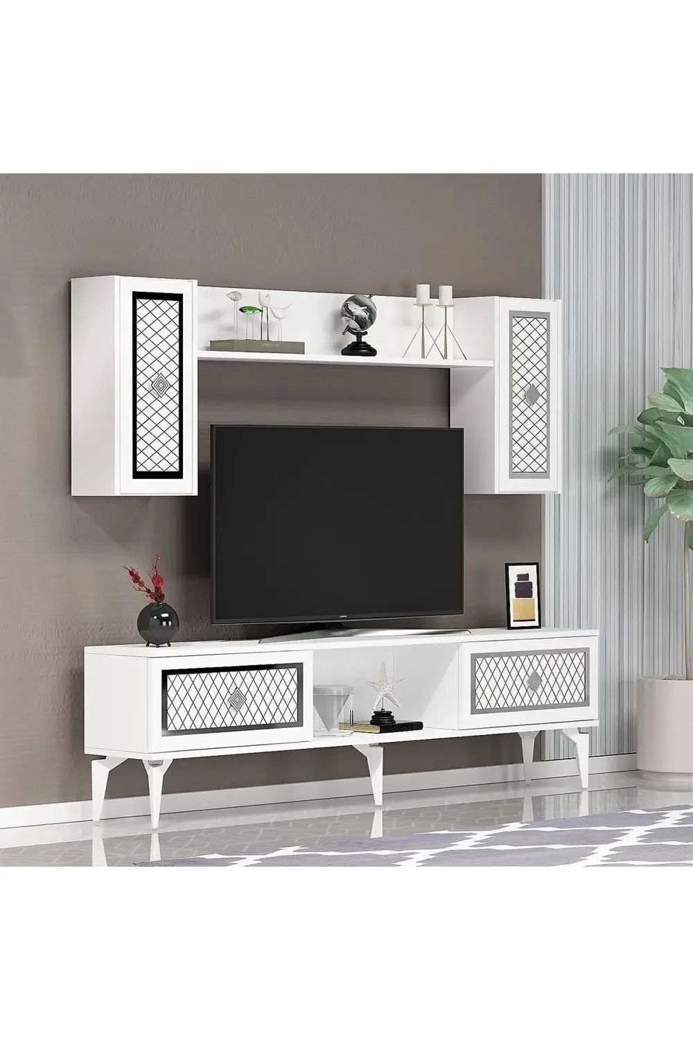 Heerry Tv Ünitesi Takım Beyaz-gümüş