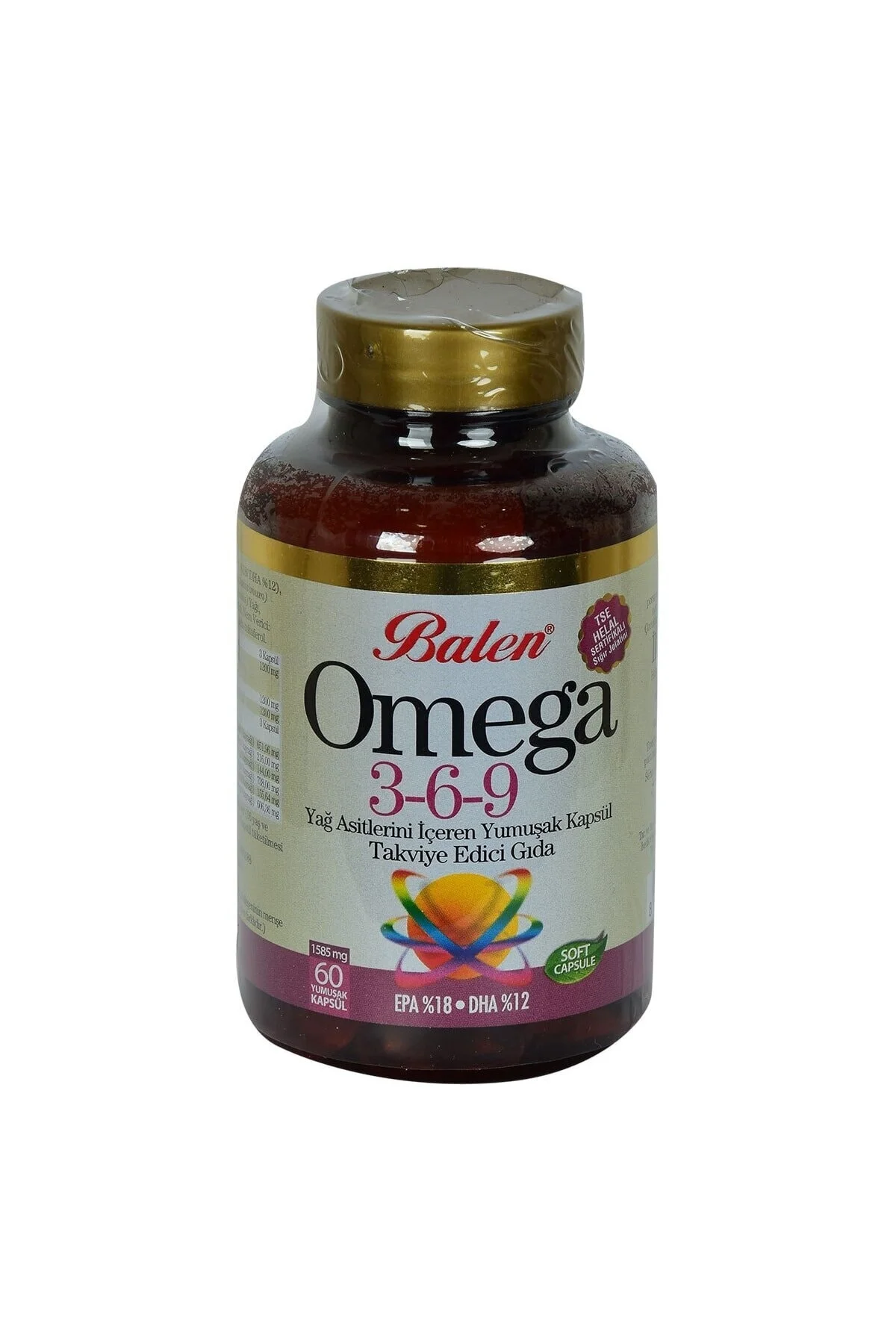 Helal Sertifikalı Omega 3-6-9 1585 Mg X 60 Yumuşak Kapsül Epa 18 Dha 12