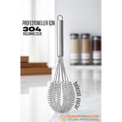 Helezon Yaylı Çırpıcı 304 Paslanmaz Çelik Makarna Çırpıcı Çırpma Helezon Yaylı Çırpıcı 304 Paslanmaz Çelik Makarna Çırpıcı Çırpma