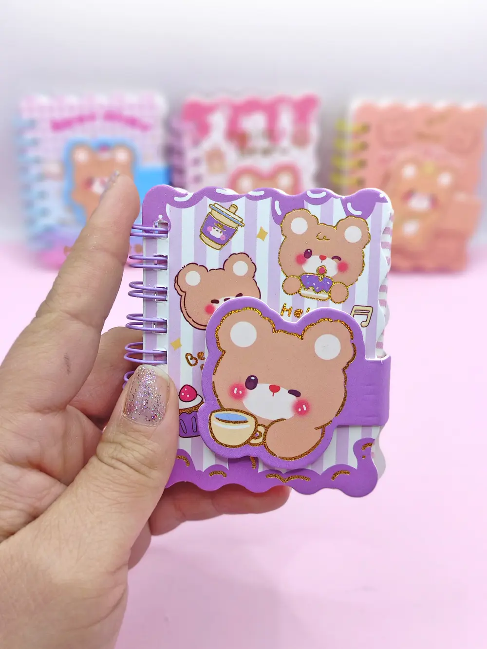 Hello Bear Cırtlı Cep Boy Sevimli Ayıcık Mini Not Defteri (7x8 cm