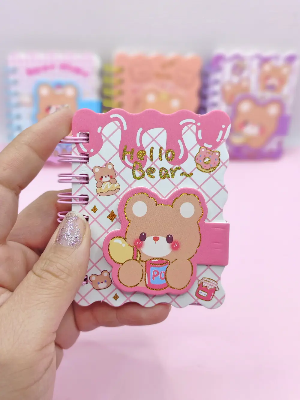 Hello Bear Cırtlı Cep Boy Sevimli Ayıcık Mini Not Defteri (7x8 cm