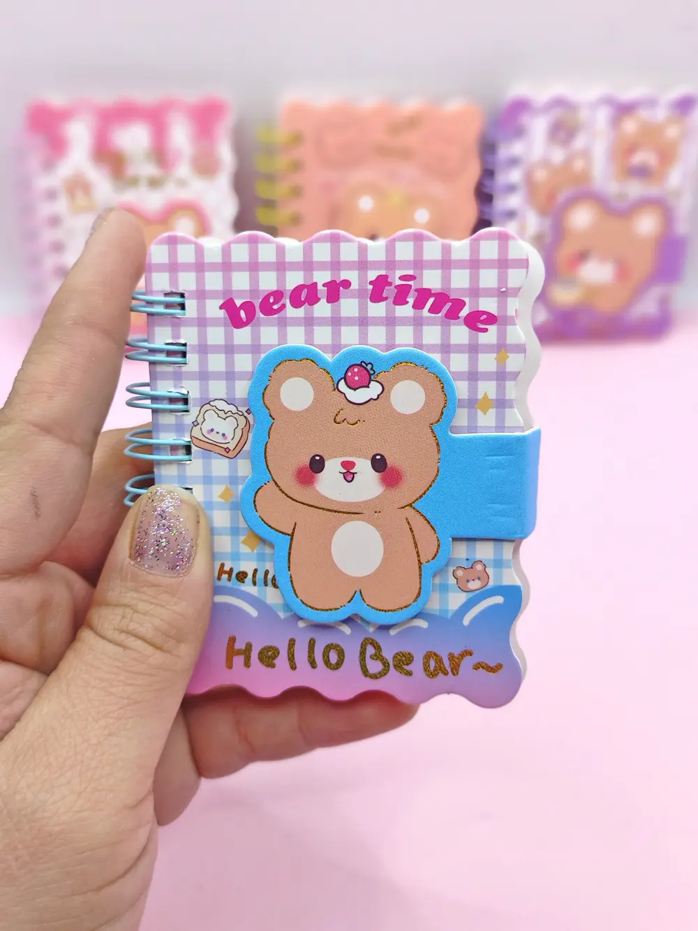 Hello Bear Cırtlı Cep Boy Sevimli Ayıcık Mini Not Defteri (7x8 cm