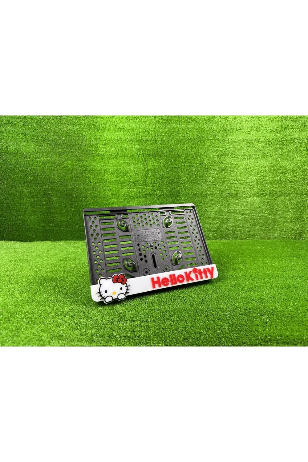 Hello Kitty Beyaz 3d Kabrtmalı Pleksi Motor Plakalığı - 2