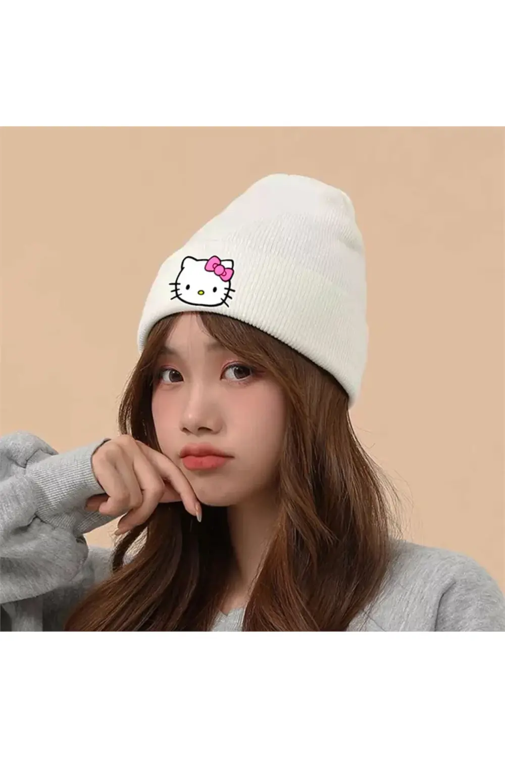 Hello Kitty Face Beyaz Bere