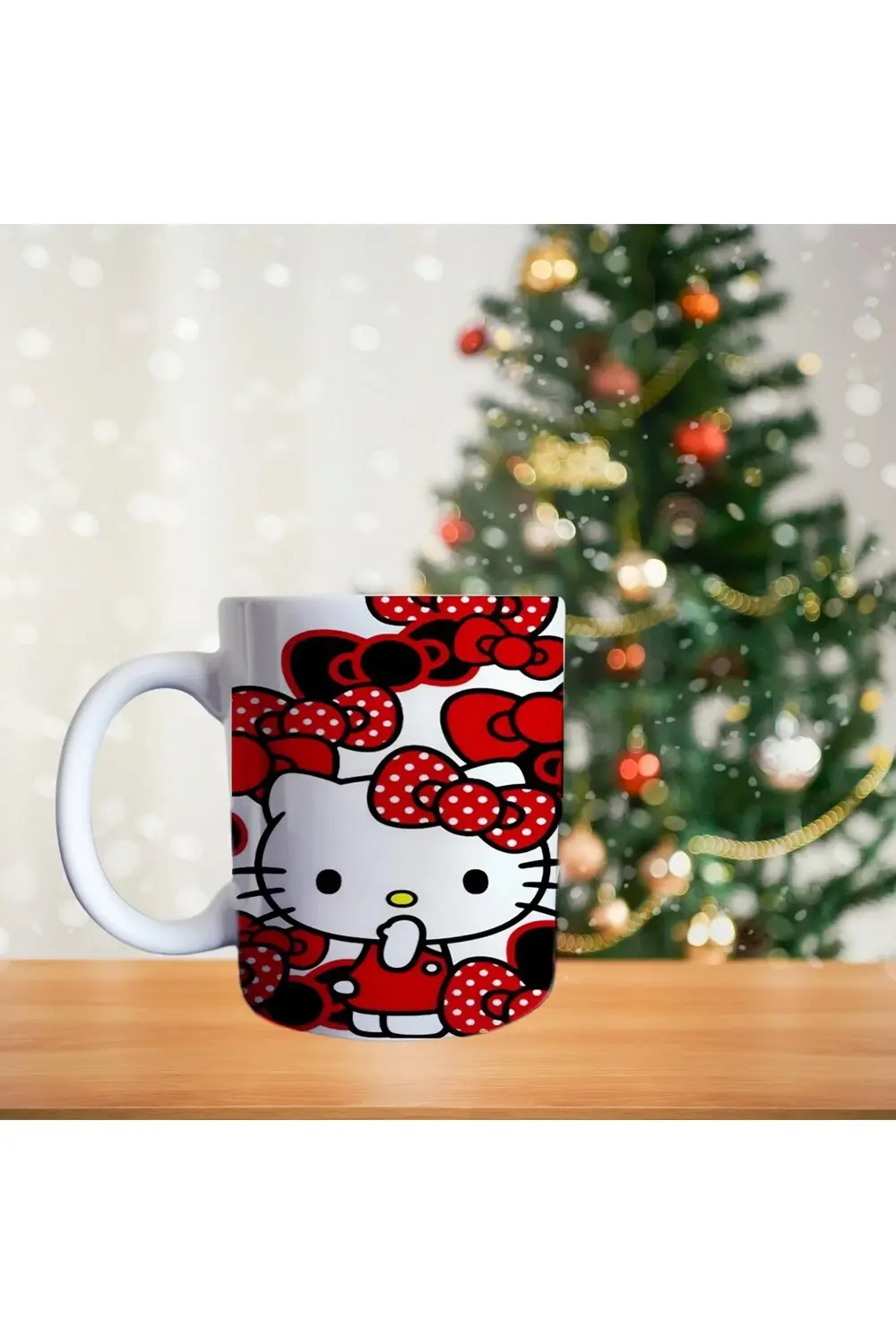 Hello Kitty - Kırmızı Elbiseli - Disnep Temalı Porselen Kupa