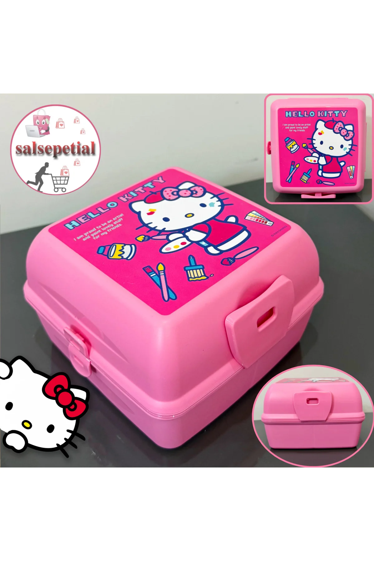 Hello Kitty Lisanslı Beslenme Kutusu 4 Bölmeli Kilitli Okul Besle