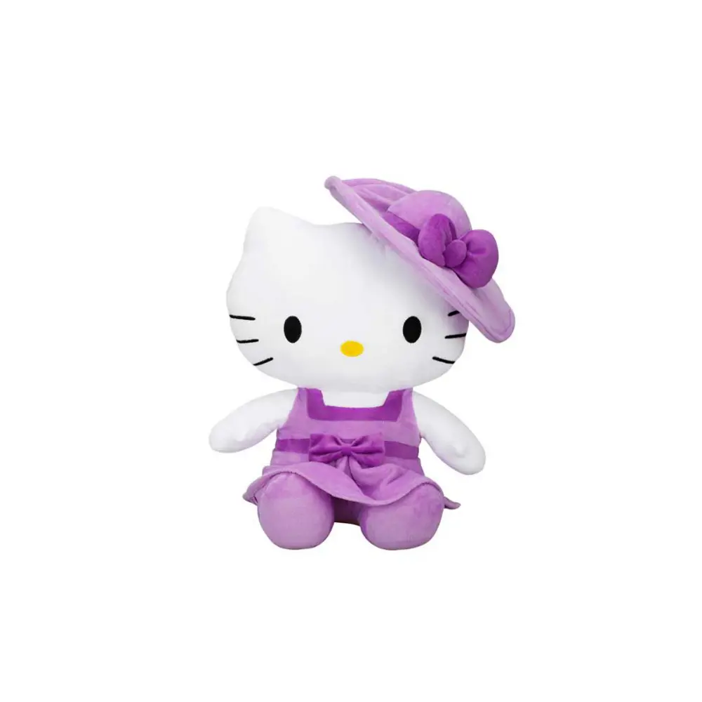 Hello Kitty Şapkalı Peluş 36 cm. - Mor 02089