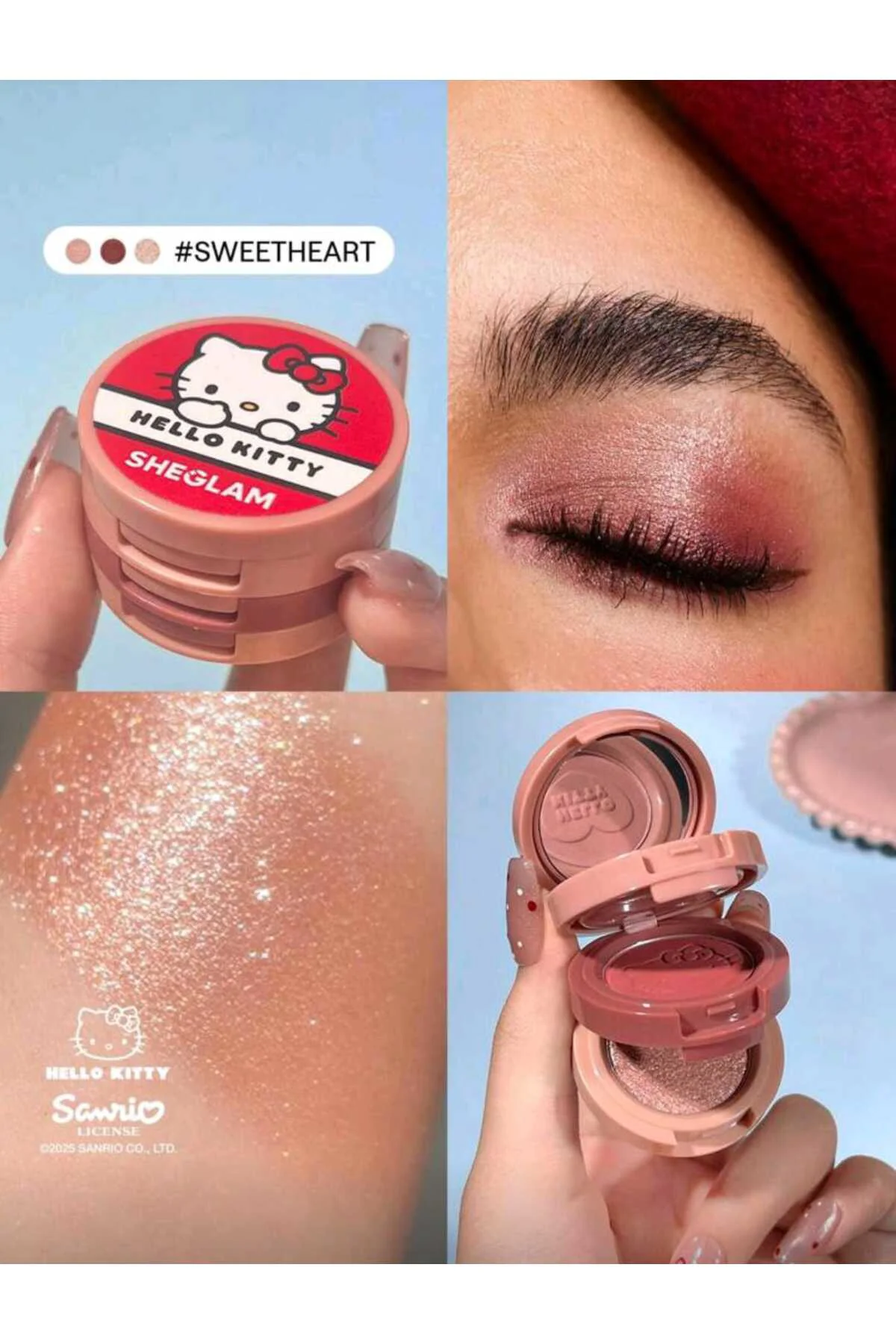 Hello Kitty｜SHEGLAM 3 Katlı Aynalı Göz Farı (sweetheart)