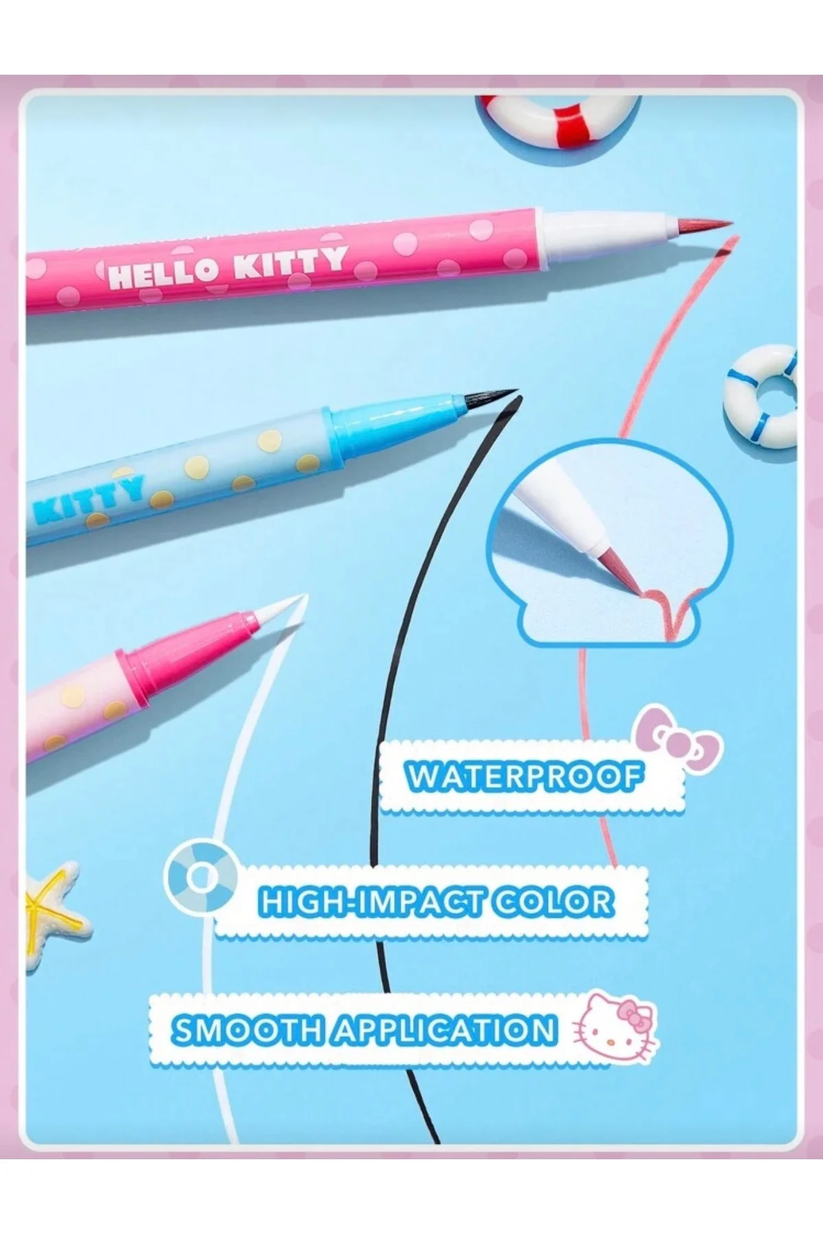 Hello Kitty｜SHEGLAM Make Waves Waterproof Eyeliner Pembe