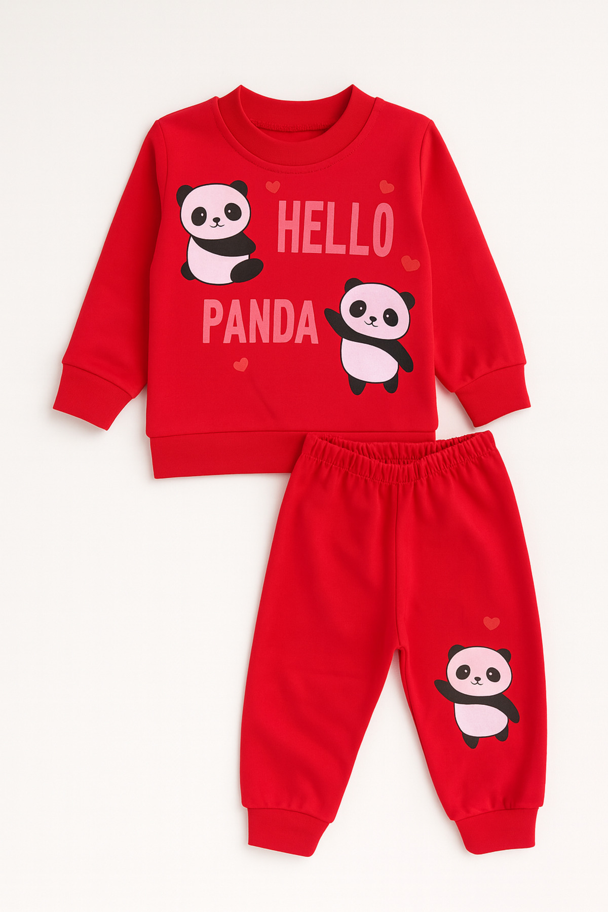 Oz Baby Hello Panda Baskılı Yeni Sezon Mevsimlik Kız Bebek Takımı (9-24 A
