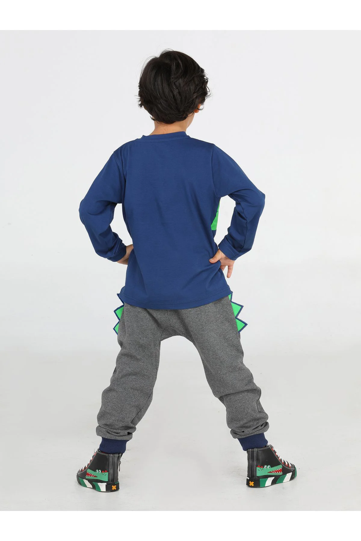 Hello Timsah Tırtırlı Baggy Pantolon + T-shirt Takım