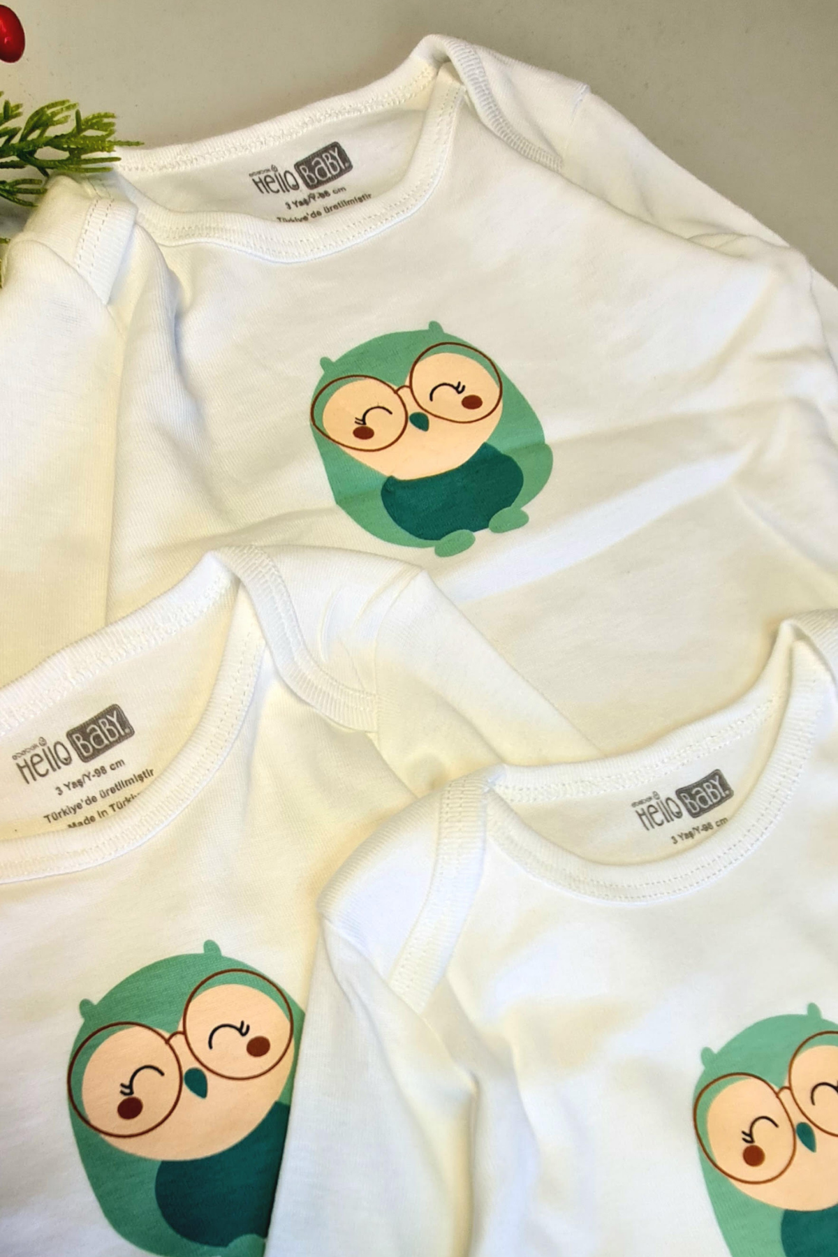 HelloBaby 3 Adet Uzun Kollu Bebek Çıtçıtlı Body Çocuk Zıbın %100 HelloBaby 3 Adet Uzun Kollu Bebek Çıtçıtlı Body Çocuk Zıbın %100