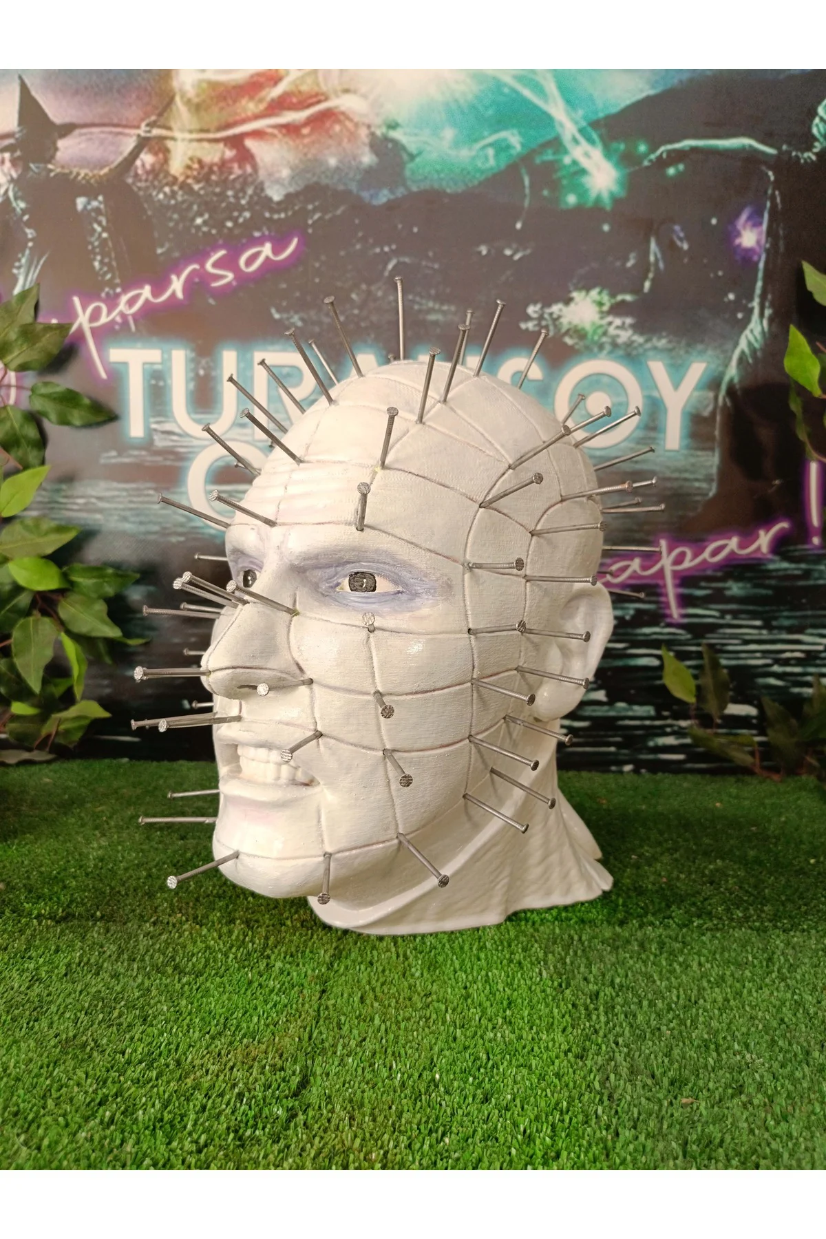 Hellraiser Kafa Gerçek Boy 1/1 35CM (Gerçek Çivili)
