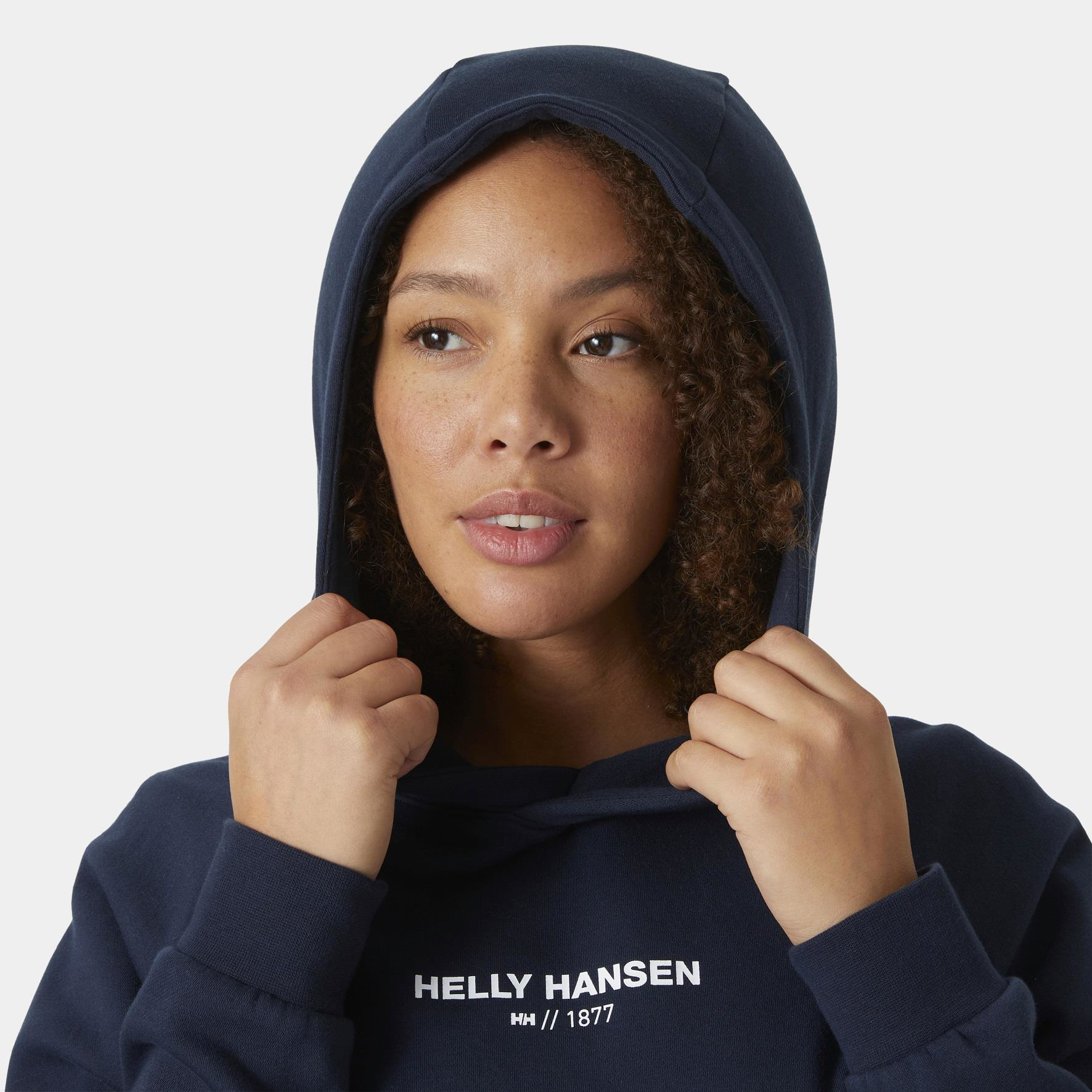 Helly Hansen  W Cotton Fleece Hoodie Sweatshirt Hha.54161-Navy