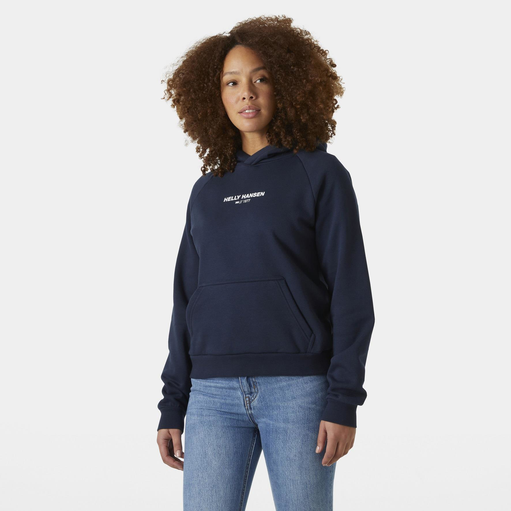 Helly Hansen  W Cotton Fleece Hoodie Sweatshirt Hha.54161-Navy