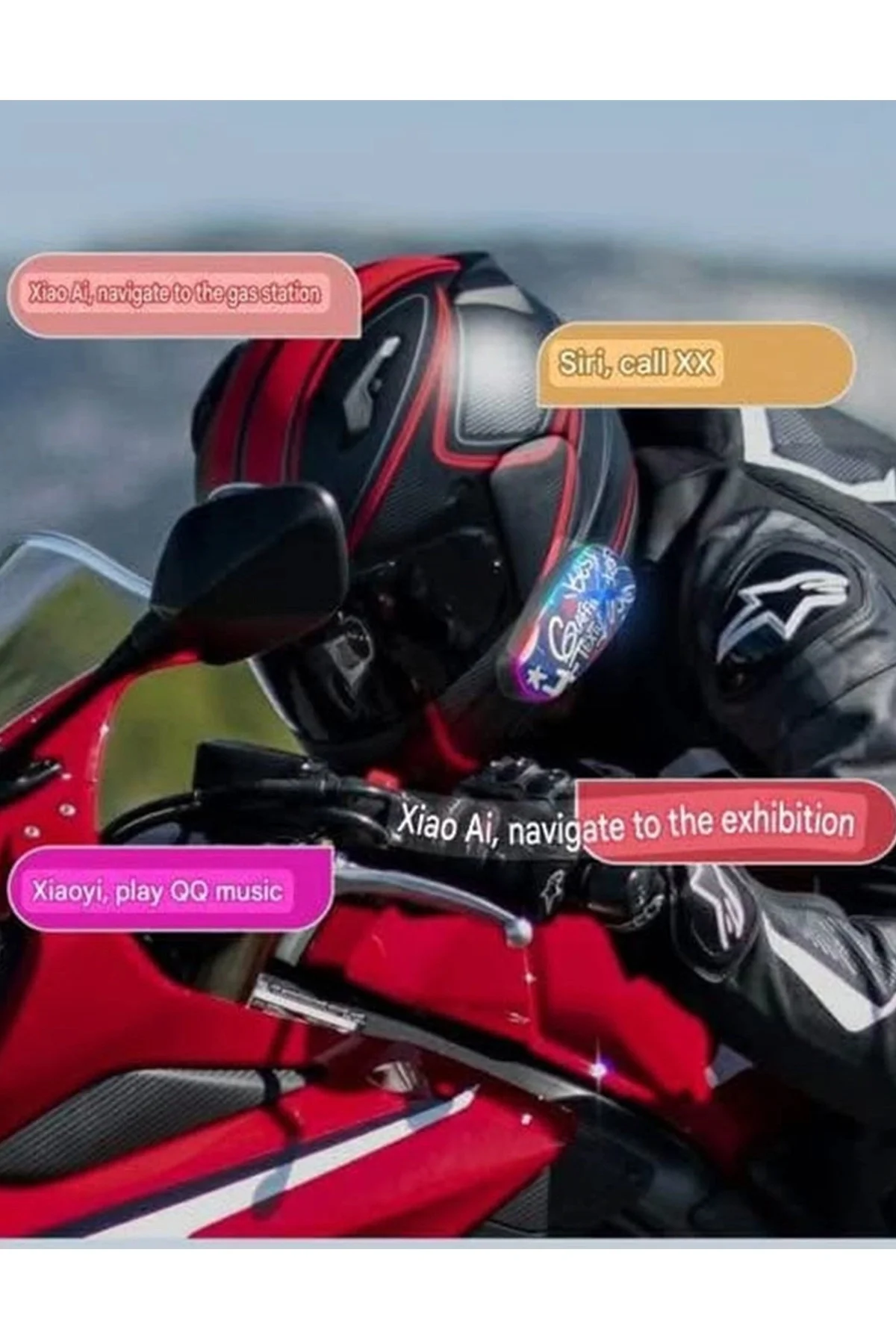 Helmet Graffiti Motor Kask Kulaklık Rgb Modlu Su Geçirmez 6.0 Blu