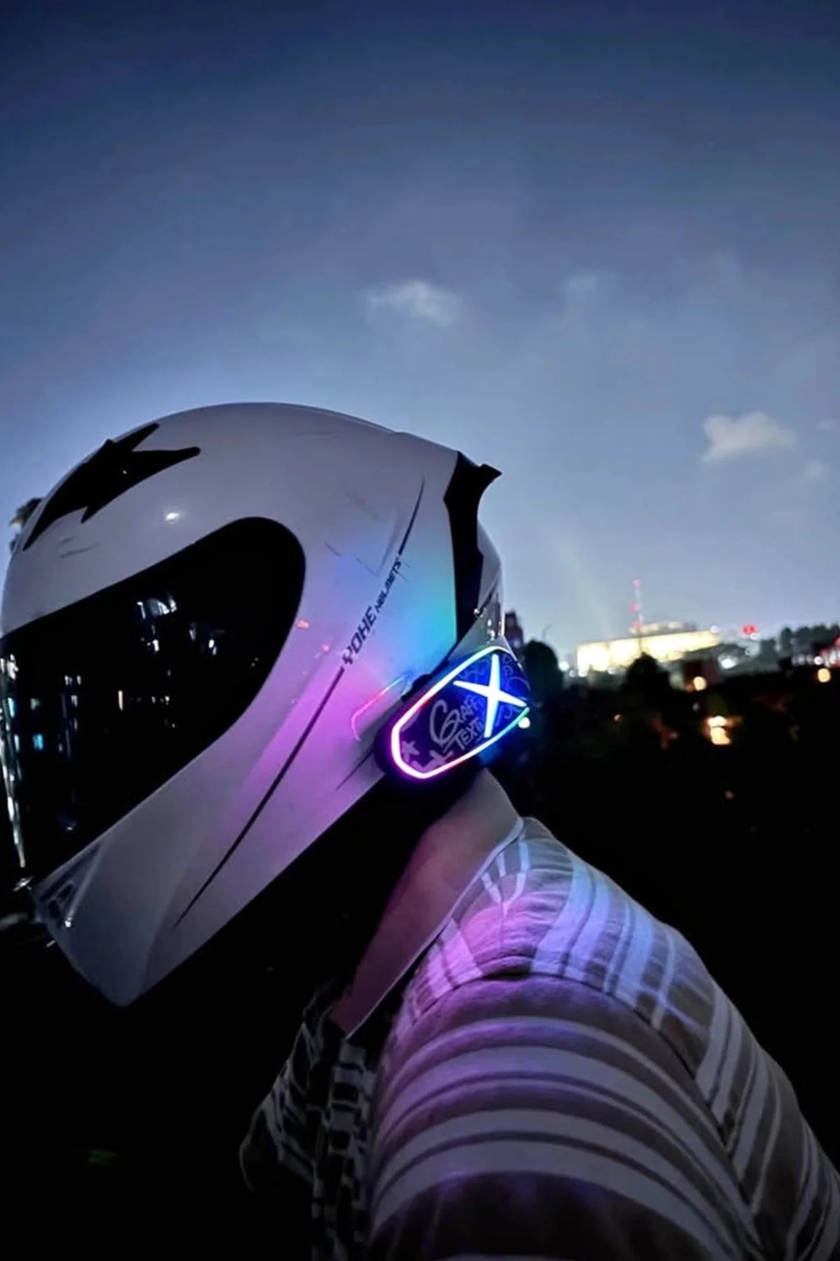 Helmet Graffiti Motor Kask Kulaklık Rgb Modlu Su Geçirmez 6.0 Blu