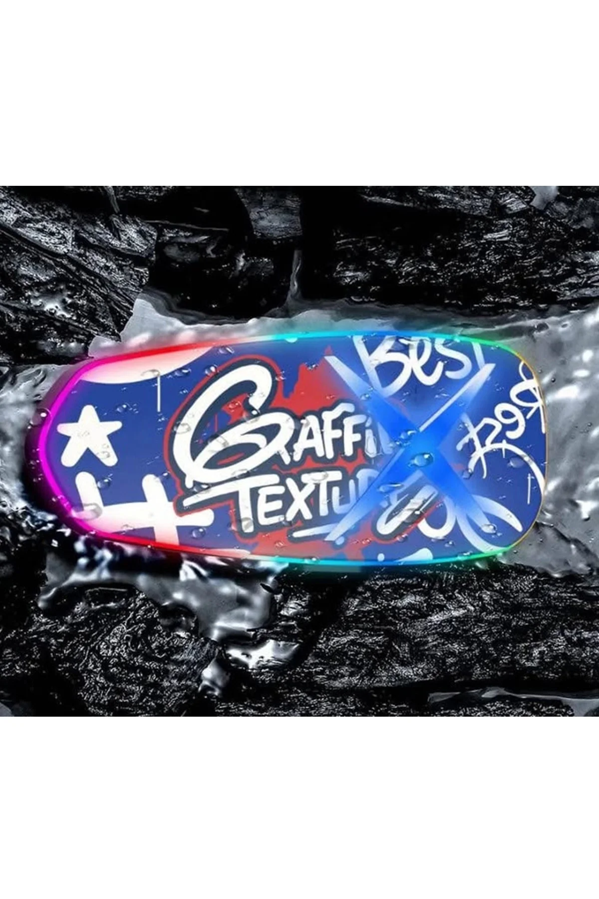 Helmet Graffiti Motor Kask Kulaklık Rgb Modlu Su Geçirmez 6.0 Blu