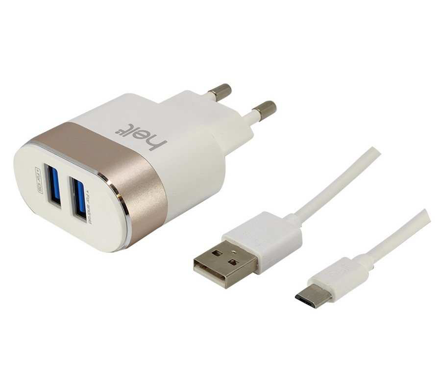 Helt HT-12 2 Çıkışlı 2400 mAh Ev Tipi Şarj Cihazı+Micro USB Kablo Helt HT-12 2 Çıkışlı 2400 mAh Ev Tipi Şarj Cihazı+Micro USB Kablo