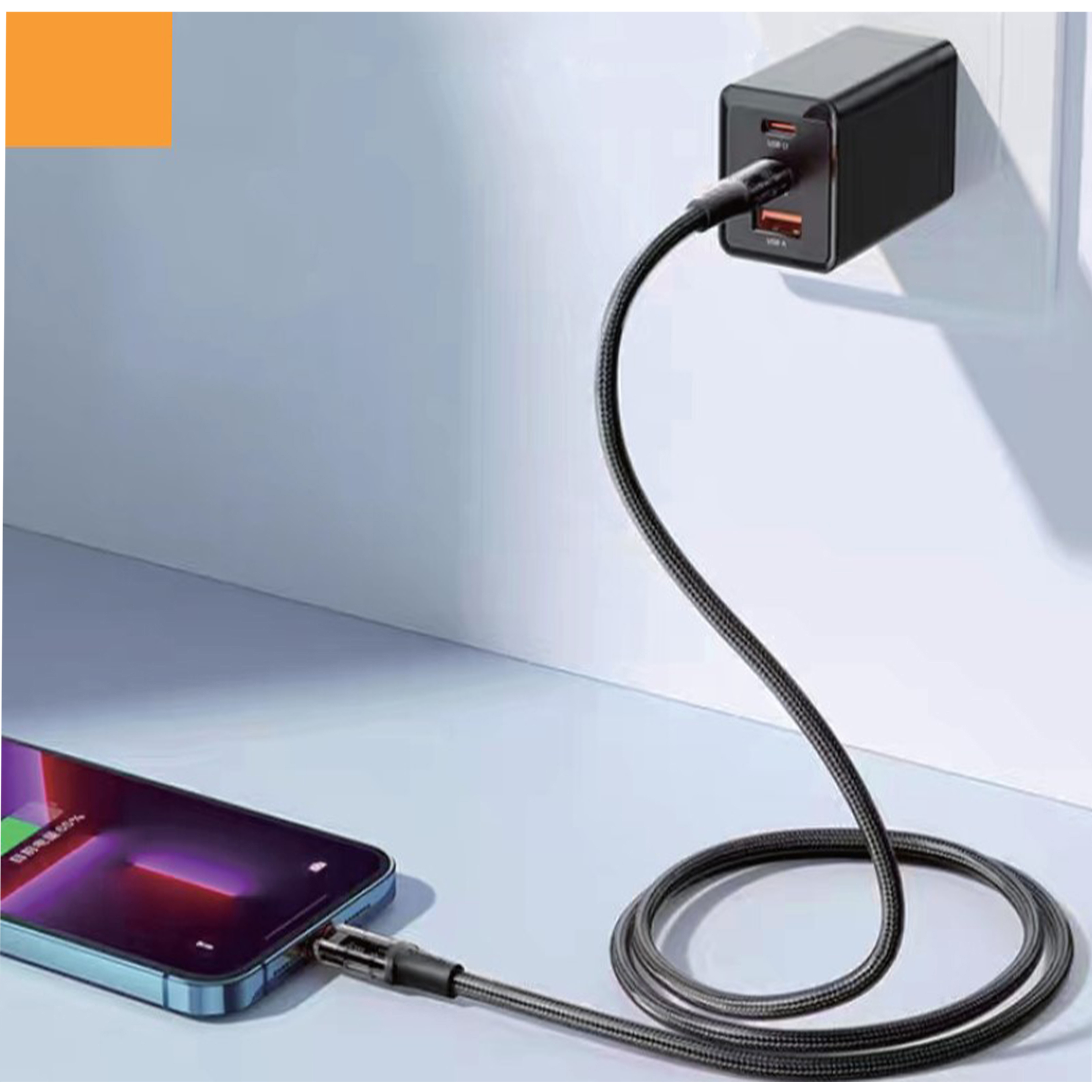 Helt HT-DC19 100W İp Örgü 100 Cm Type-C To Type-C Şarj ve Data Ka Helt HT-DC19 100W İp Örgü 100 Cm Type-C To Type-C Şarj ve Data Ka
