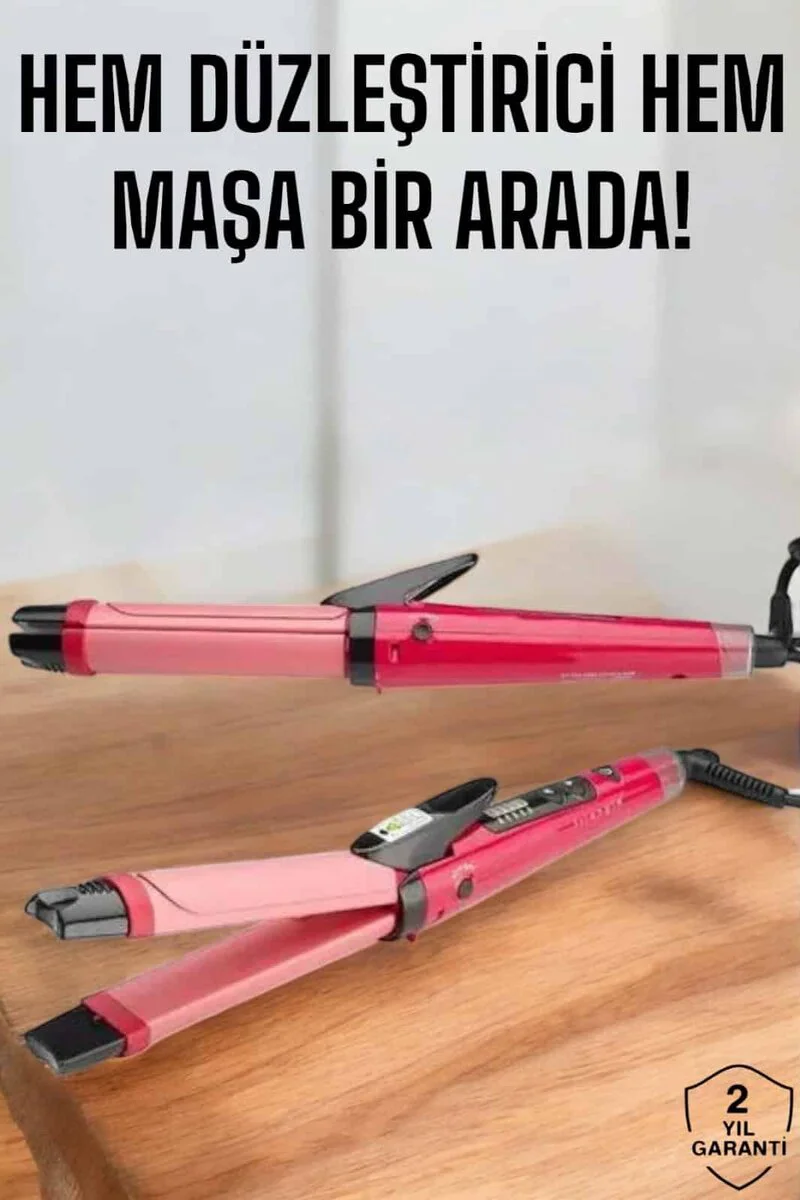 Hem Düzleştirici Hem Maşa Saç Şekillendirici Hem Düzleştirici Hem Maşa Saç Şekillendirici