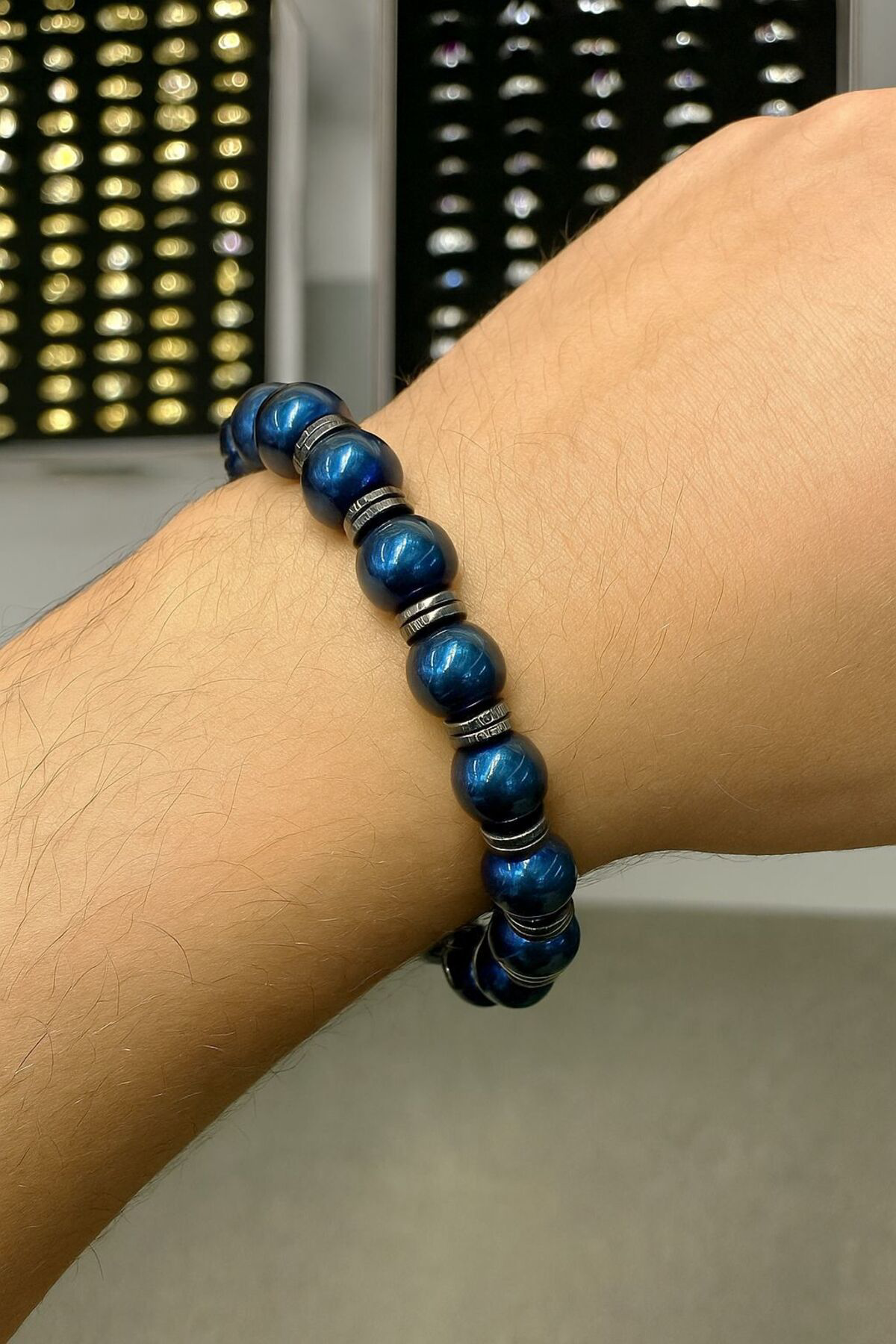 HEMATİT DOĞAL TAŞLI ERKEK BİLEKLİĞİ