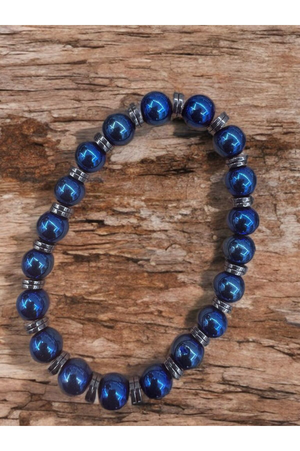 HEMATİT DOĞAL TAŞLI ERKEK BİLEKLİĞİ