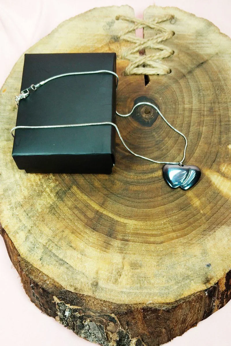 Hematit Doğal Taşlı El Yapımı Kolye - 2cm Uç 20cm Zincir Özel Kutulu Fiyatı, Yorumları ve Özellikleri
