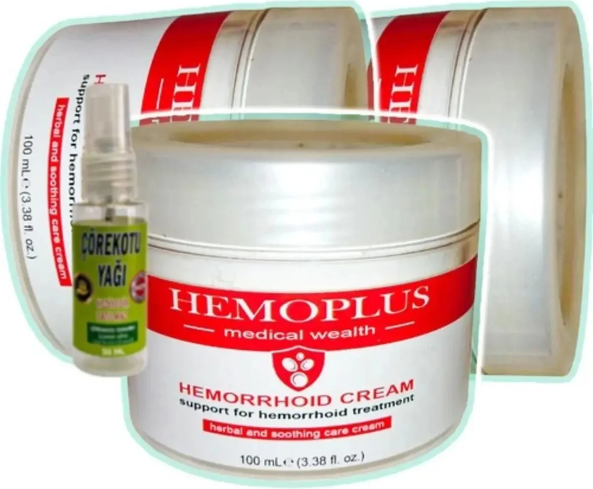 Hemoplus Krem 100 ml x 3 Adet + Çörek Otu Yağı 30 ml - Hemoroid ve Cilt Bakımı İçin Doğal Çözüm