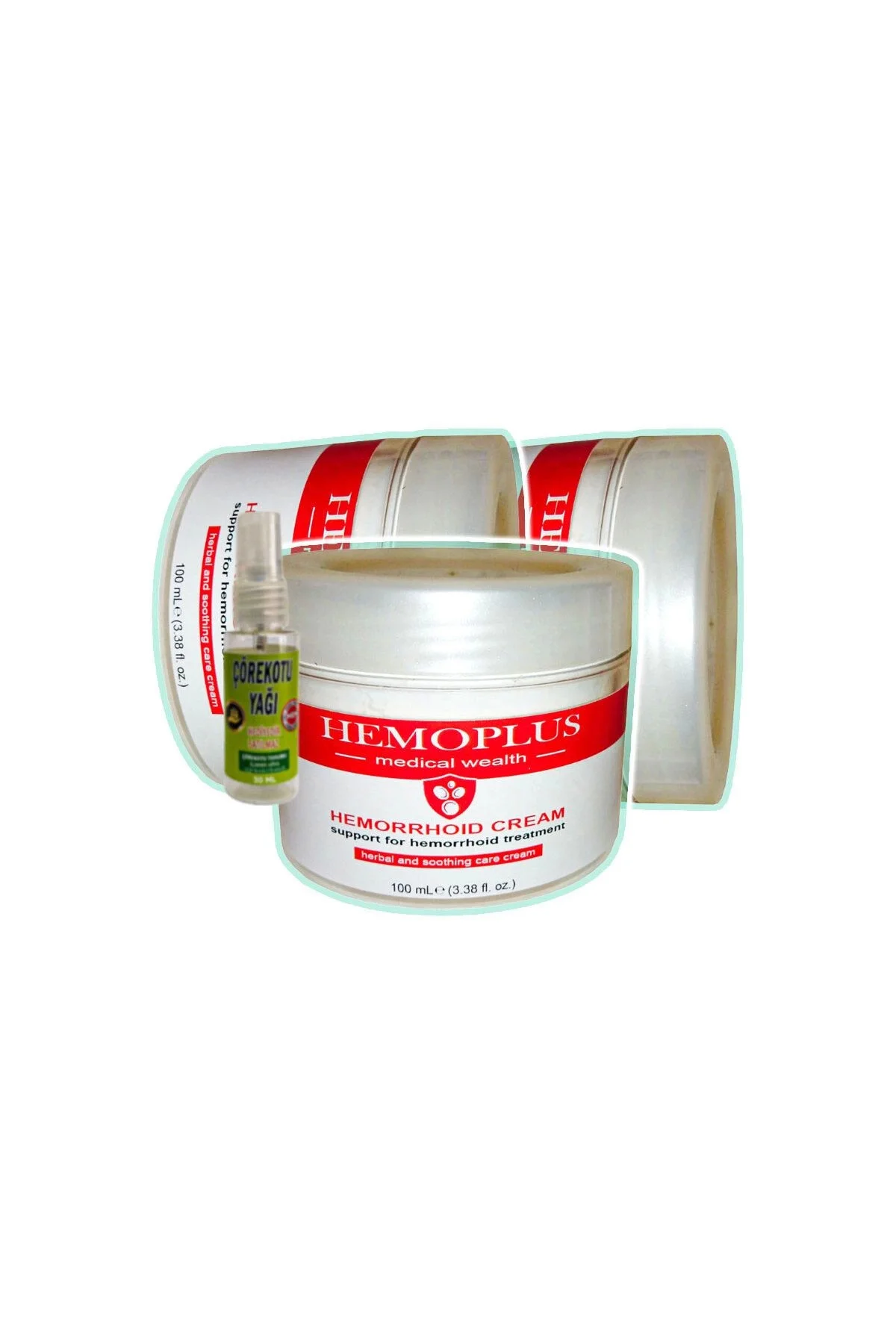 Hemoplus Rahatlama Bakım Kremi 3x100 ml + 30 ml Çörek Otu Yağı ile