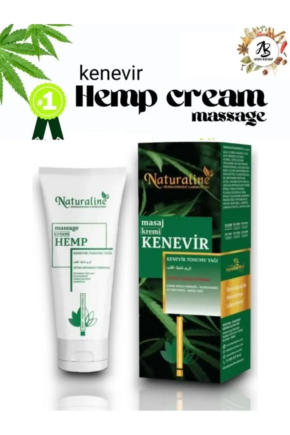 Aleyna Baharat Hemp Cream Massage Cream Kenevir Tohumu Yağı Kremi