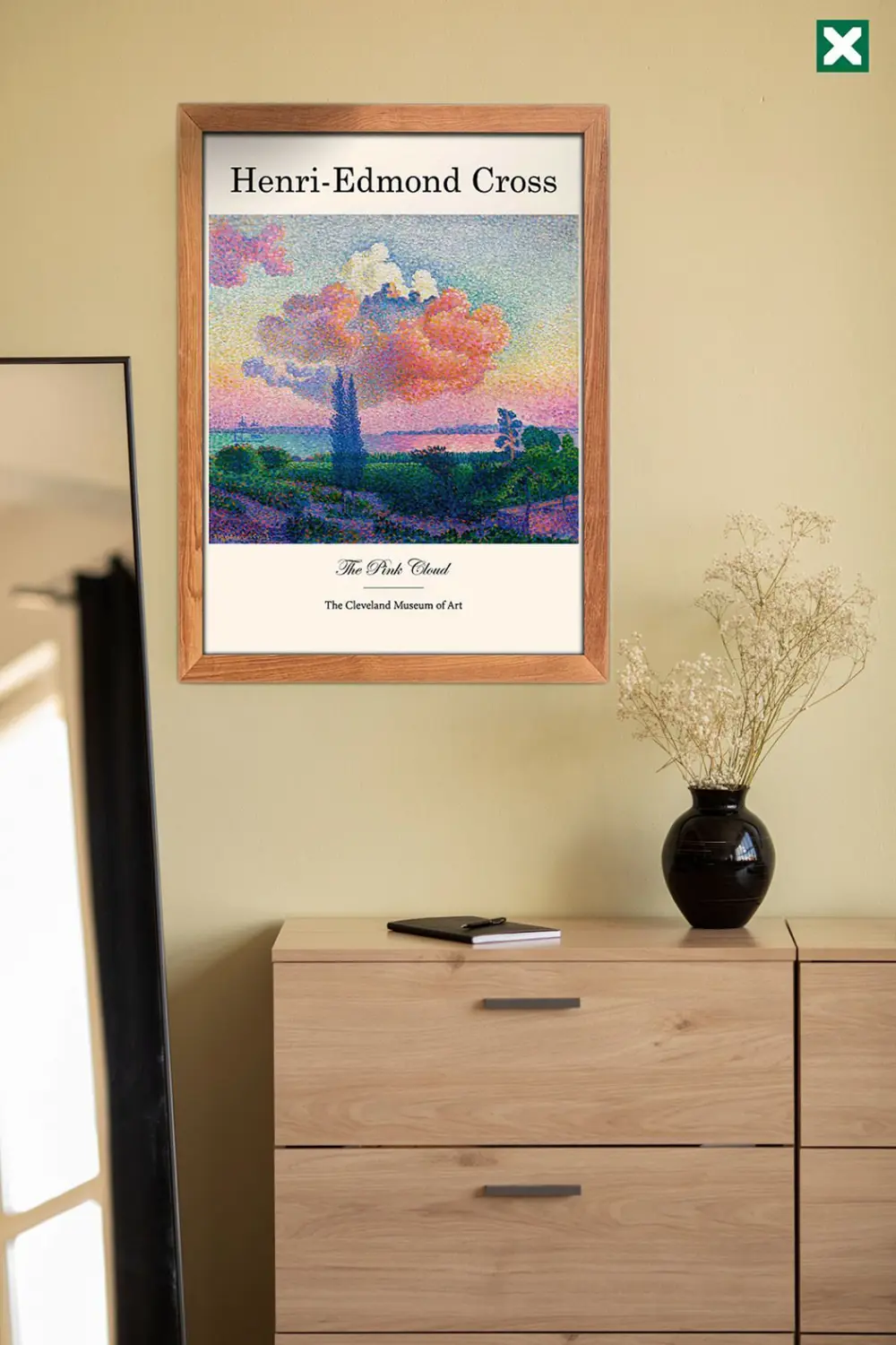 Henri-Edmond Cross Dekorize Pastel 3'lü Set , Çerçeve Görünümlü M