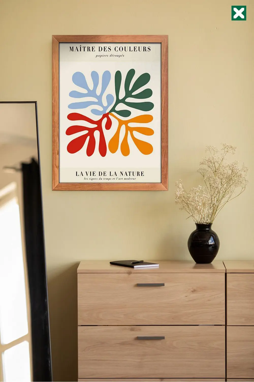 Henri Matisse Dekorize 3'lü Set, Çerçeve Görünümlü Modern Mdf Tab