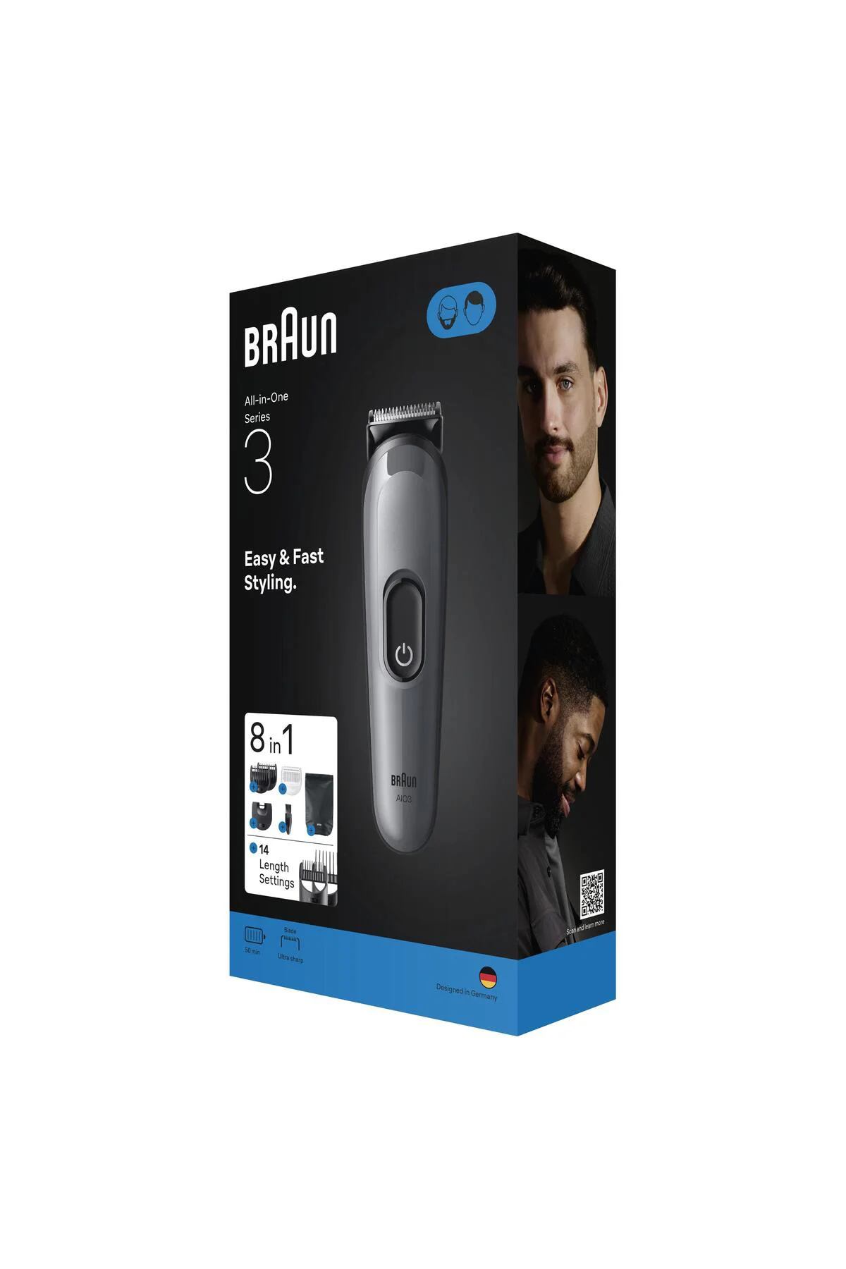 Hepsi Bir Arada Series 3, 8’i 1 arada Tıraş Kiti, Keskin Bıçak, 14 Uzunluk, AIO3540