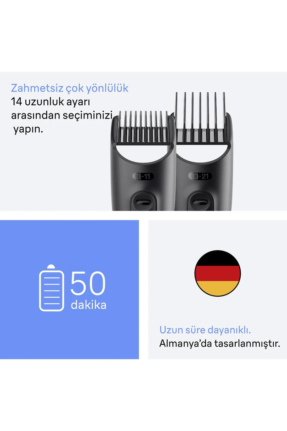 Hepsi Bir Arada Series 3, 8’i 1 arada Tıraş Kiti, Keskin Bıçak, 14 Uzunluk, AIO3540