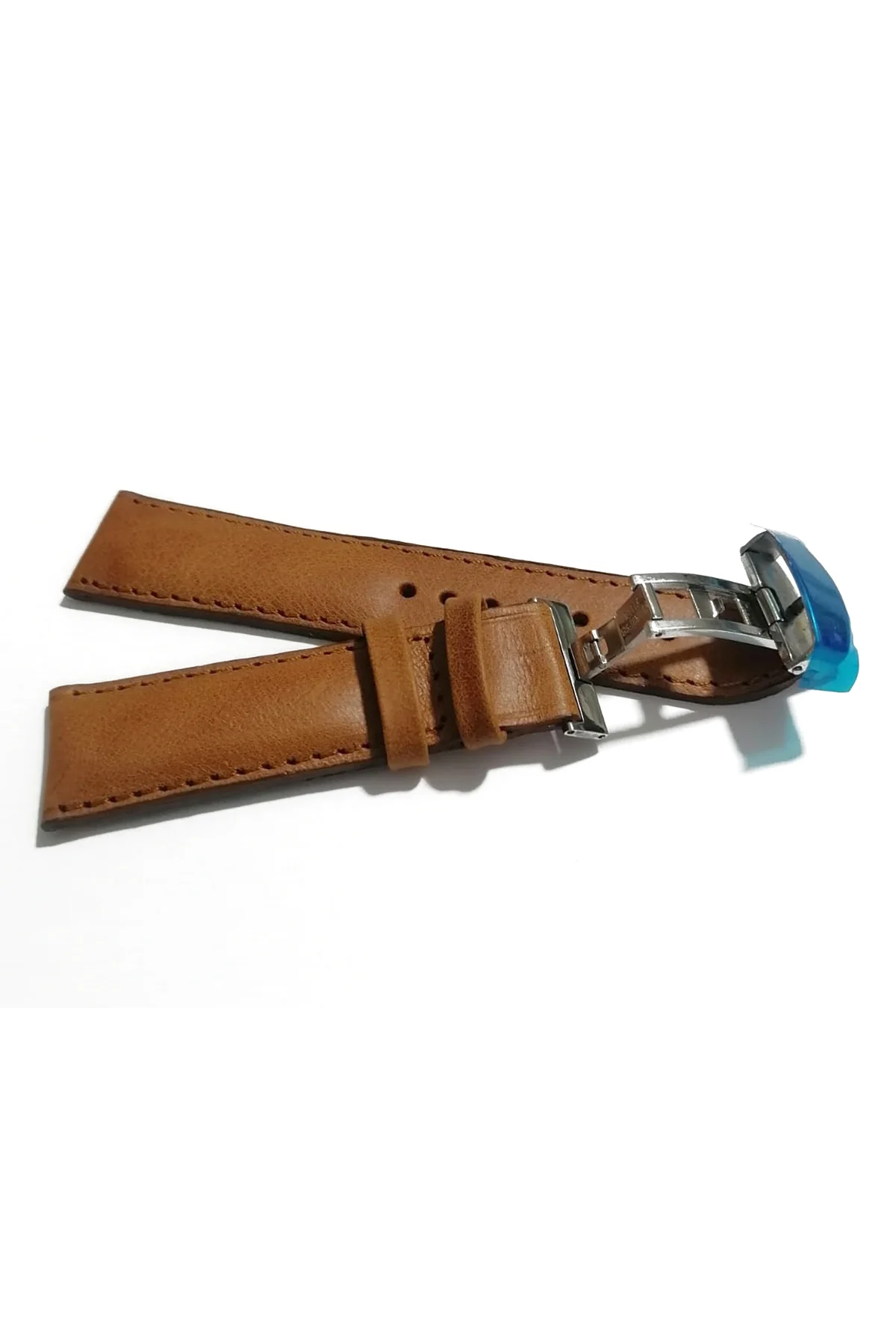 Her Saate Uygun Kelebek Toka 22 mm Hakiki Deri (230) gumuş toka T
