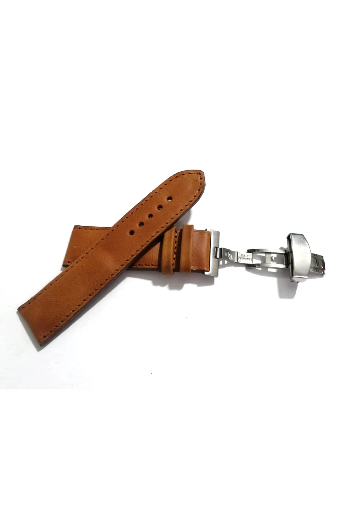 Her Saate Uygun Kelebek Toka 24 MM Hakiki Deri (254) GUMUŞ TOKA T