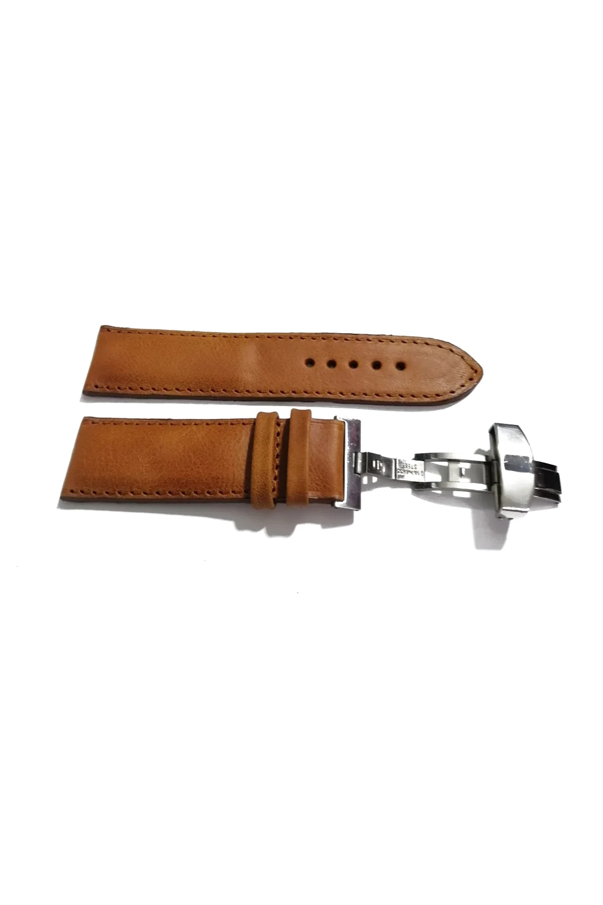 Her Saate Uygun Kelebek Toka 24 MM Hakiki Deri (254) GUMUŞ TOKA T