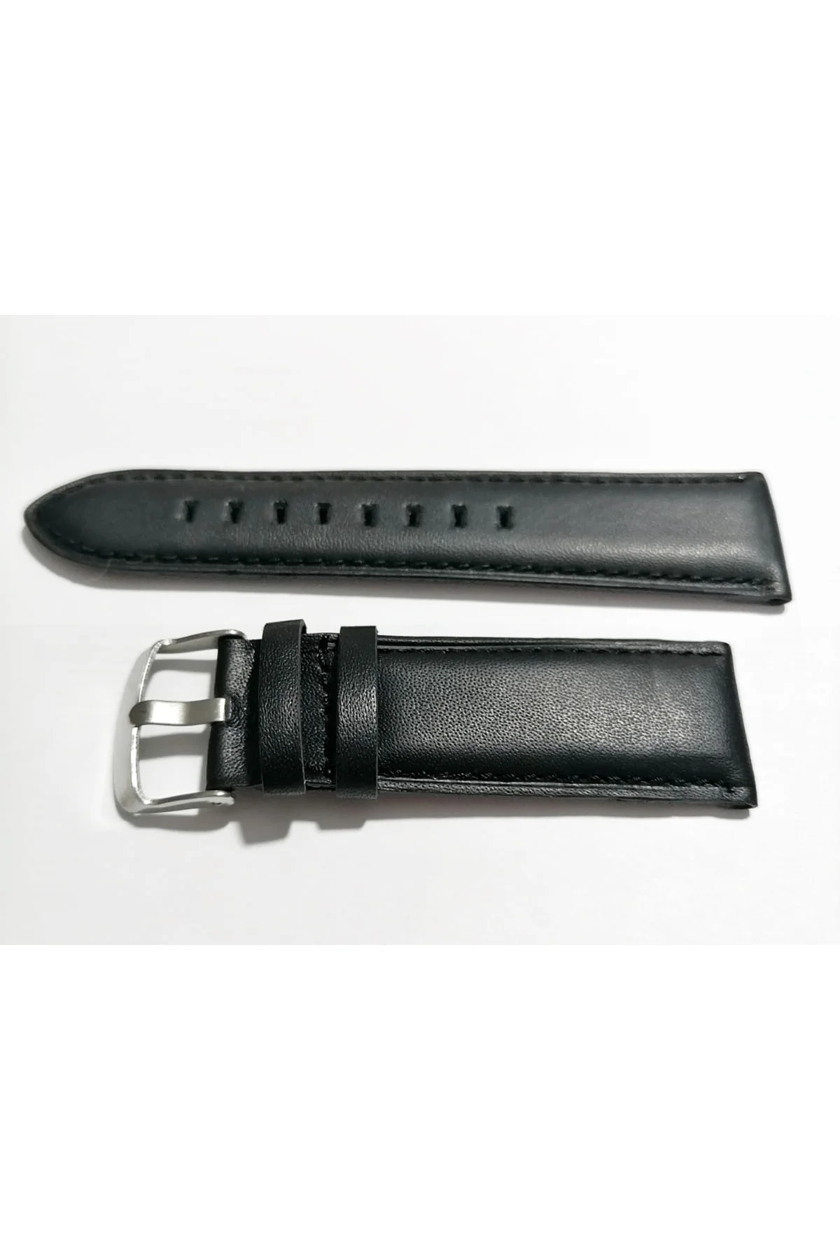 &Her Saate Uyumlu Hakiki Siyah Düz  Deri Saat Kordonu 24   mm  (5