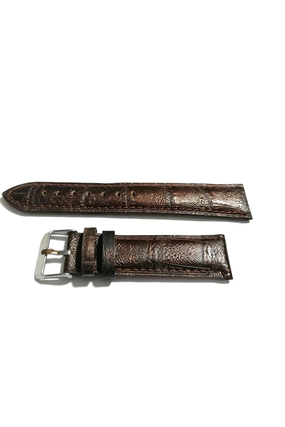&Her Saate Uyumlu Hakiki Deri Saat Kordonu kahverengi 20 mm ( 380 )