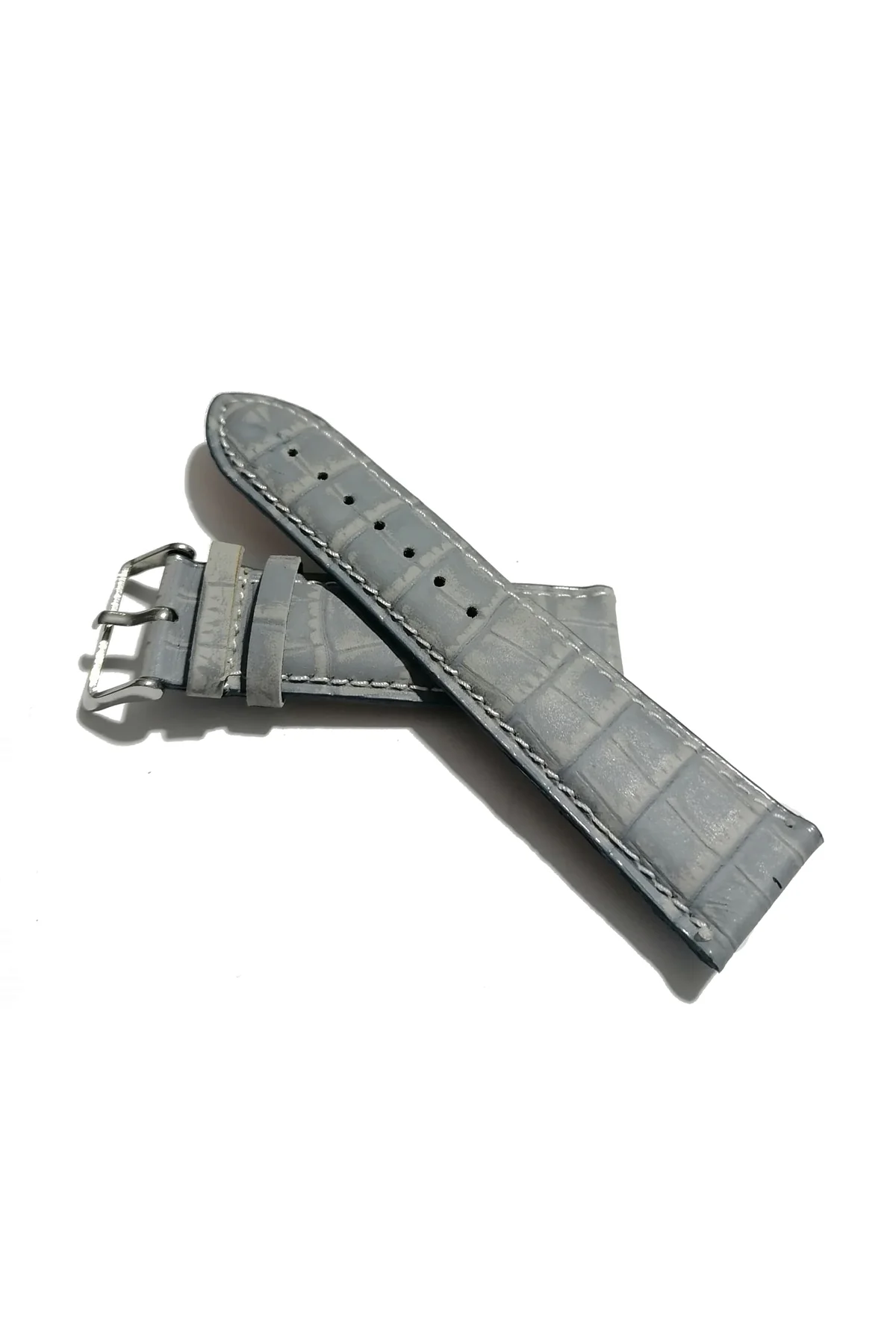 & Her Saate Uyumlu Hakiki Deri Saat Kordonu gri 24 mm (388 )
