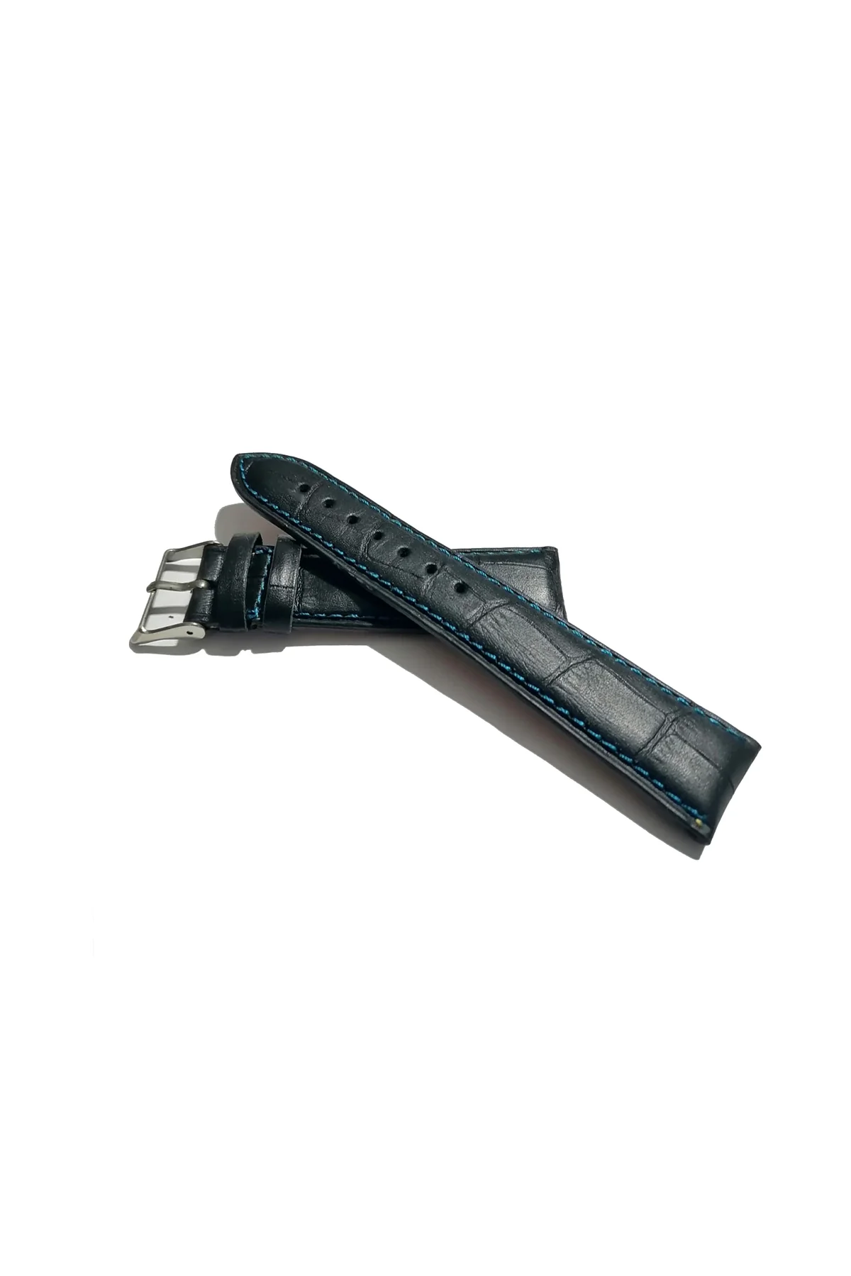 &Her Saate Uyumlu Hakiki Deri Saat Kordonu koyu lazivert 22 mm (476 )