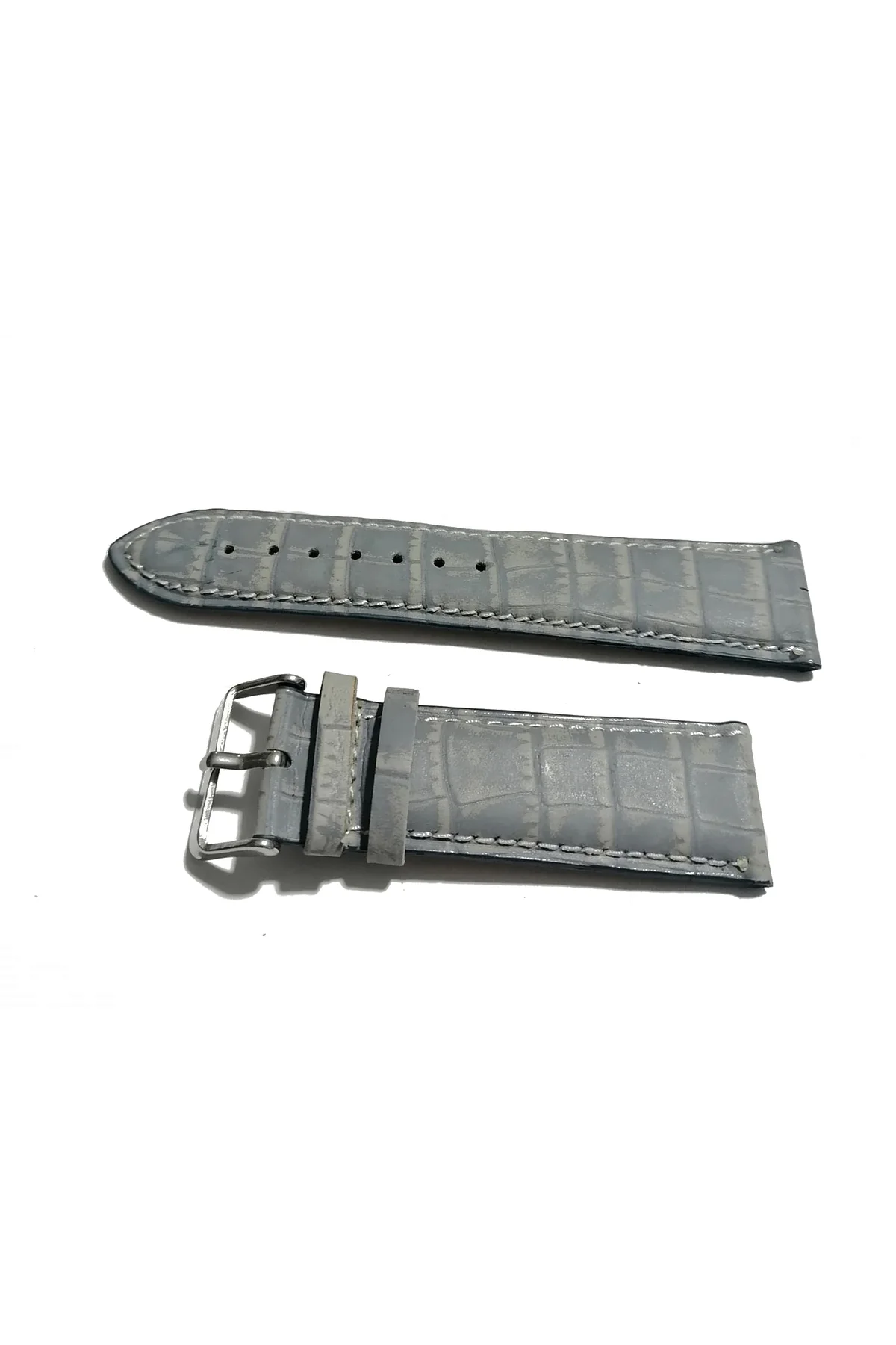 & Her Saate Uyumlu Hakiki Deri Saat Kordonu gri 24 mm (388 )