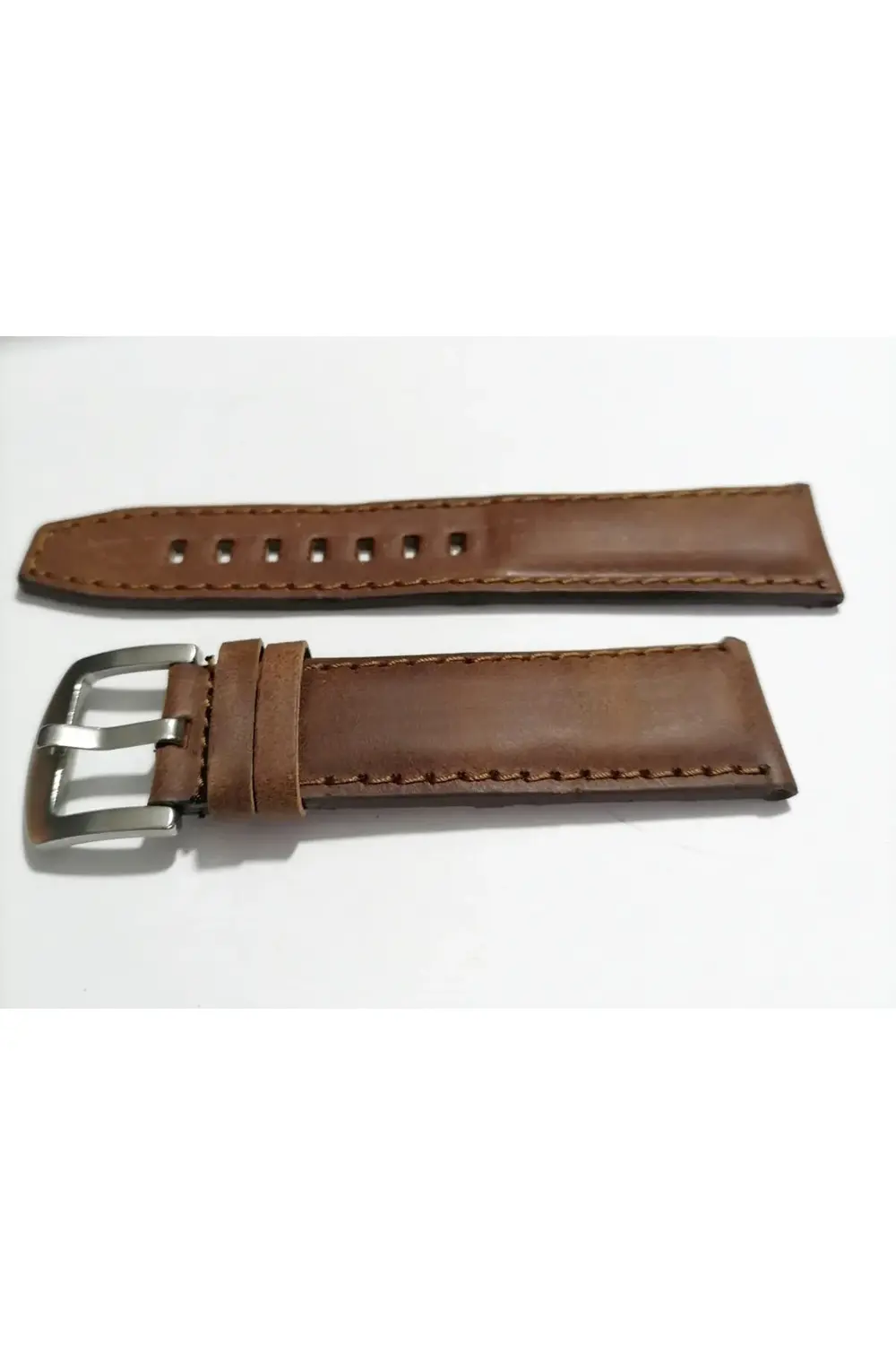 &Her Saate Uyumlu Yarım Kroko Hakiki Dana Derisi Saat Kordonu 22m