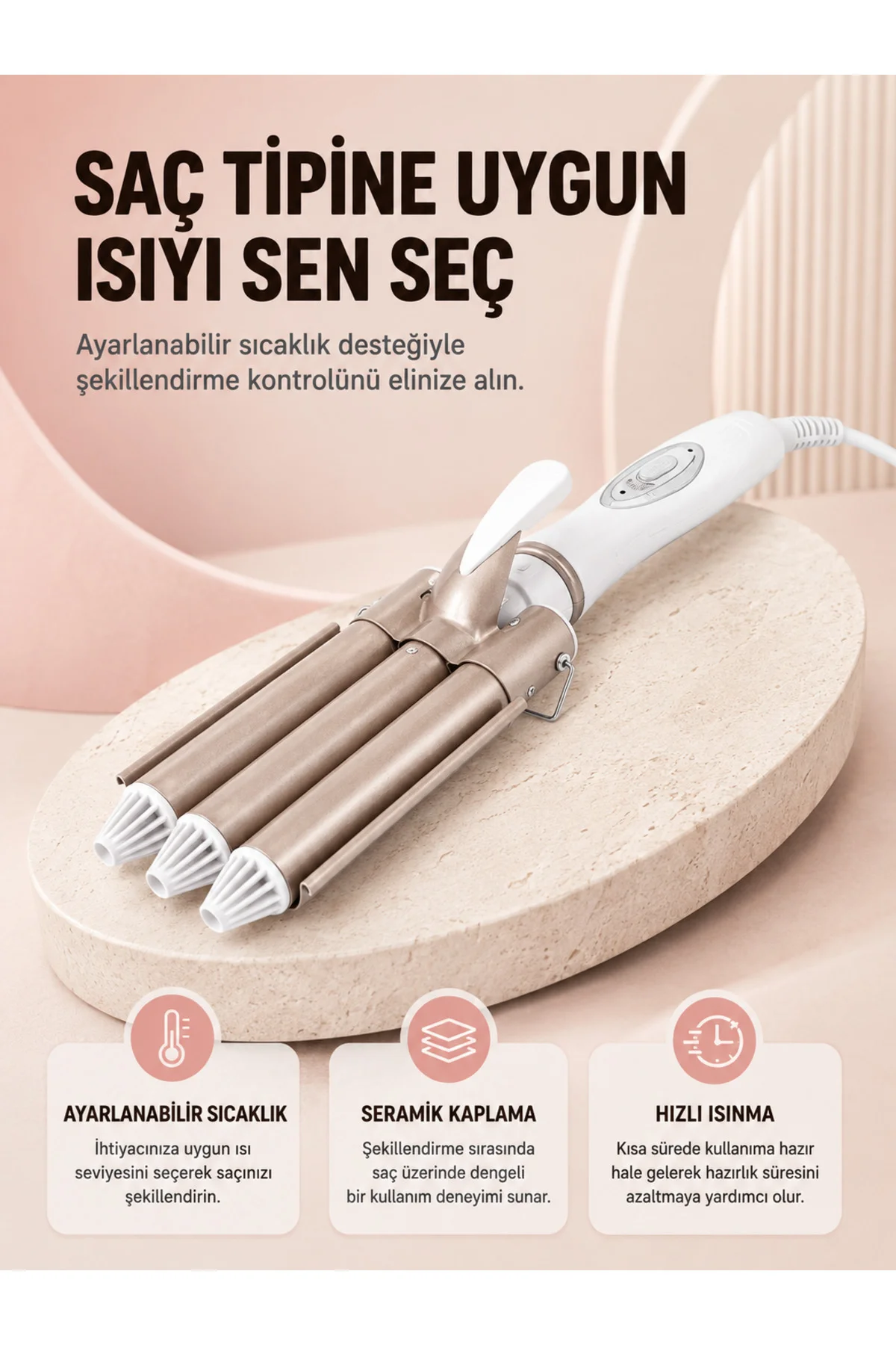 Her Saç Tipine Uygun, Hızlı Isınan Bukle Yapıcı – Evde Kuaför Kalitesinde Sonuç Yeni Nesil Her Saç Tipine Uygun, Hızlı Isınan Bukle Yapıcı – Evde Kuaför Kalitesinde Sonuç Yeni Nesil