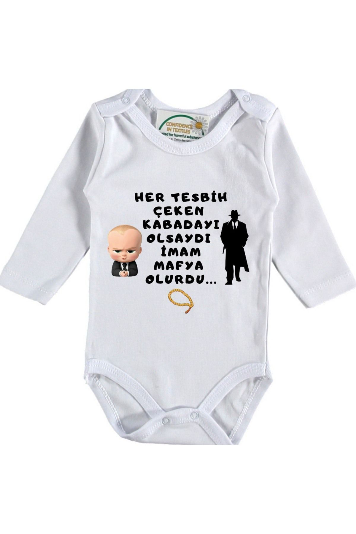 Her Tespih Çeken Kabadayi olsaydı İmam Mafya Olurdu Yazılı Bebek 