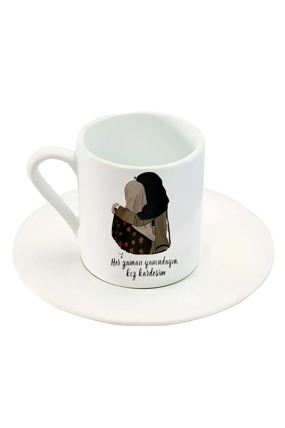 Her Zaman Yanındayım Kız Kardeşim Yazı Tesettürlü Kadın Baskılı T