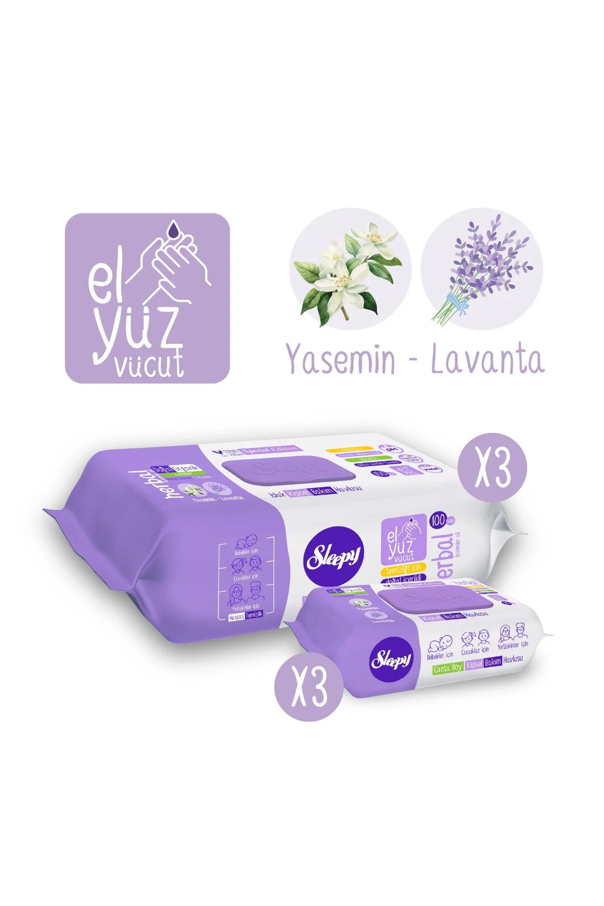 Herbal Kişisel Bakım Havlusu 3x100 (300 Yaprak) + Çanta Boy 3x25 (75 Yaprak) Fiyatı, Yorumları ve Özellikleri