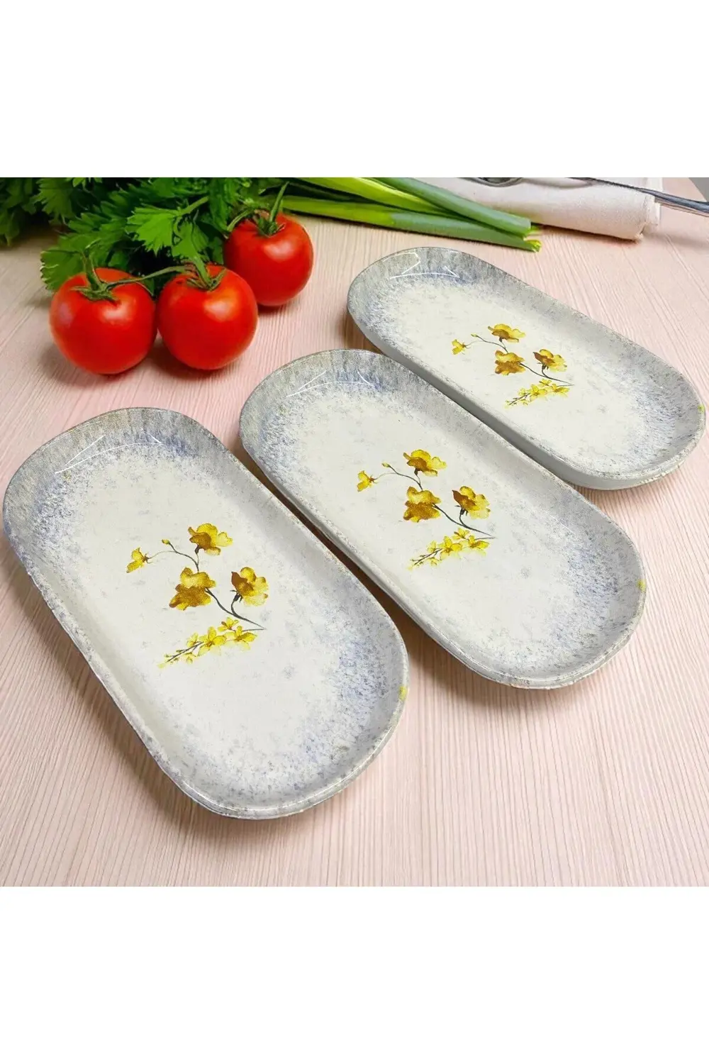 Hercai Noyan Kayık Salata Tabağı 26cm 3 Adet