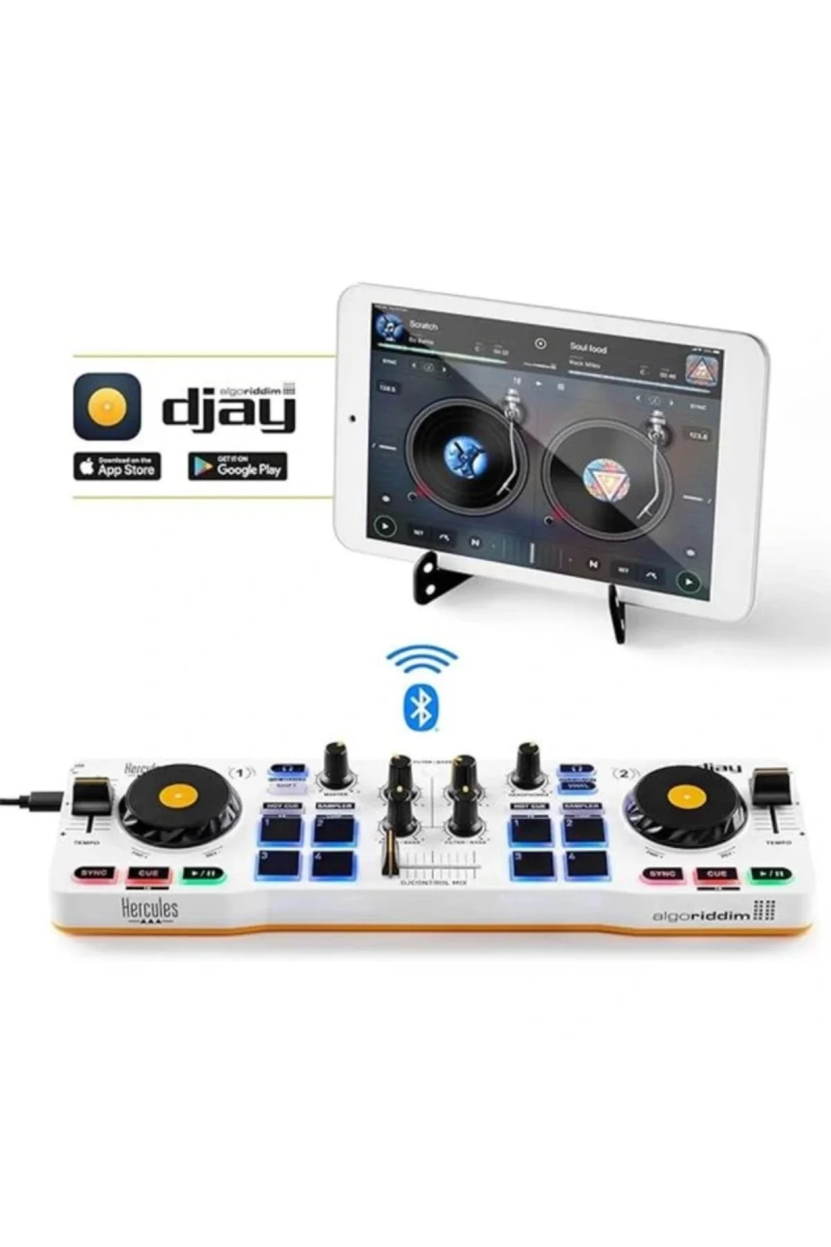 Hercules DJControl Mix Akıllı telefonlar için kablosuz Bluetooth 